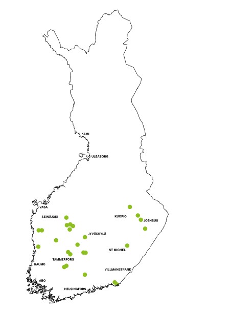 Karta över Forestia samfälld skogs områden