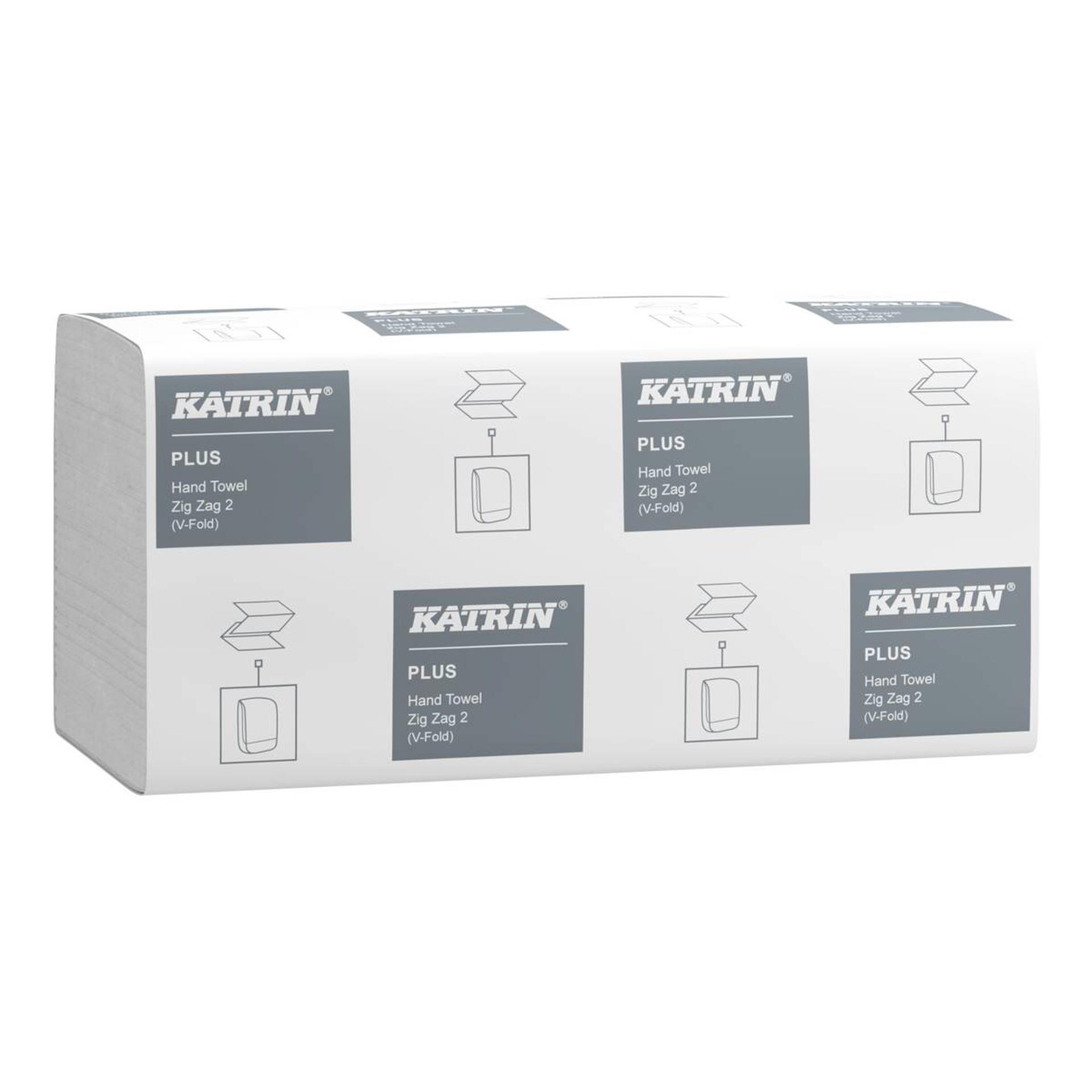 85040-Katrin Plus V-fold Paper Towels Zig Zag 200 Sheets 2-Ply, Handy Pack-1