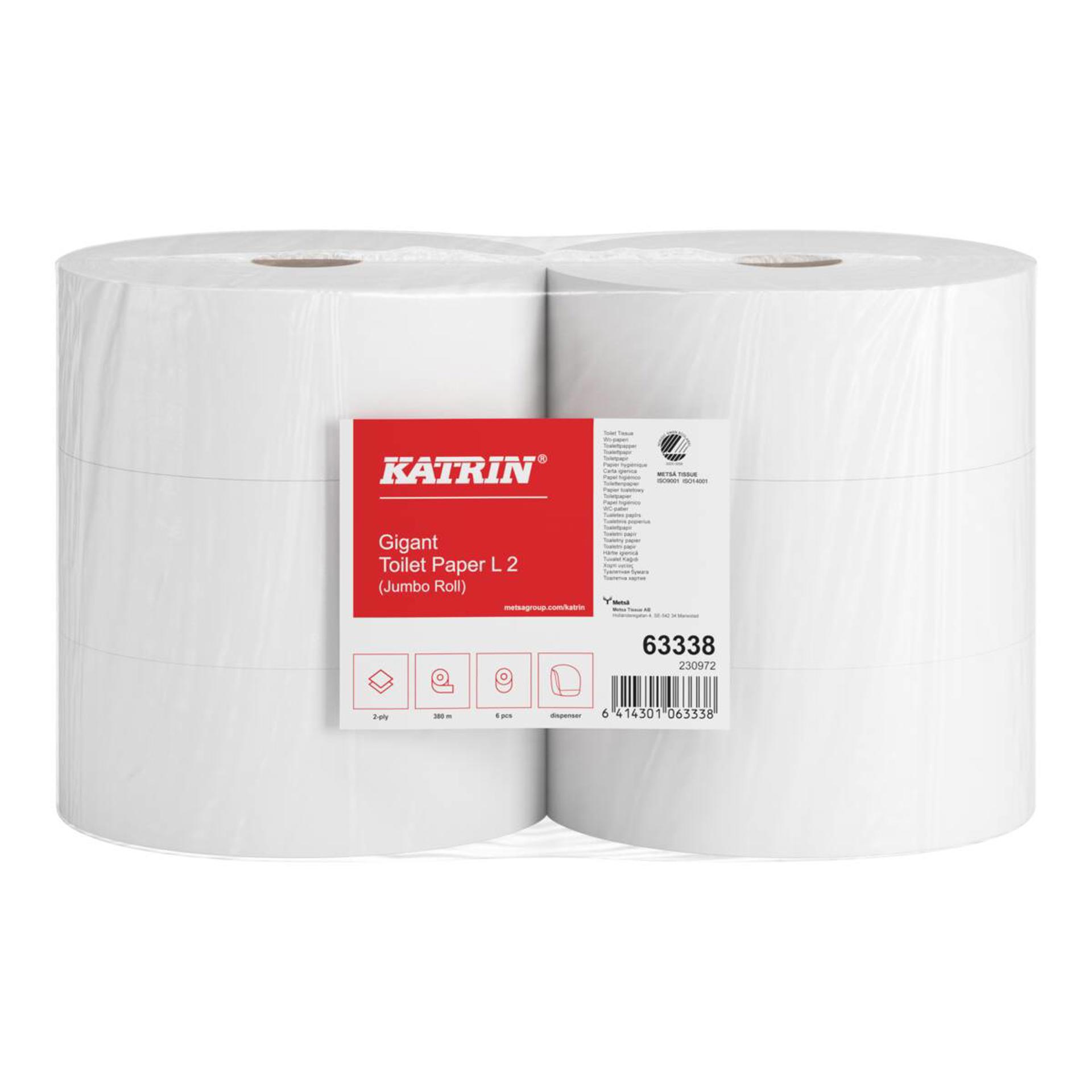 63338-Katrin Jumbo Toilet Paper Roll Long 380 Metres 2-Ply-2