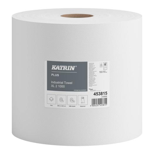 Katrin Plus Industrial Wipes Roll Extra Large 1000 Sheets 2-Ply
