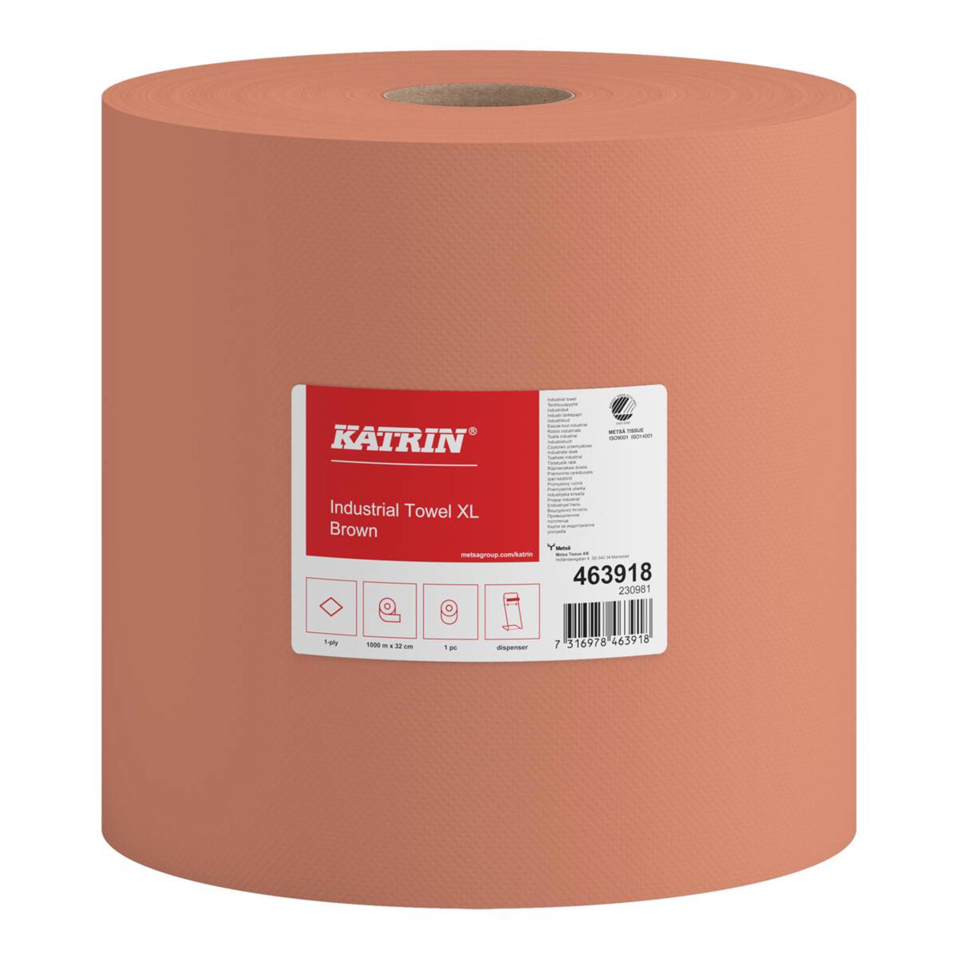 463918-Katrin Teollisuuspyyhe L 1-kerroksinen, Ruskea-1