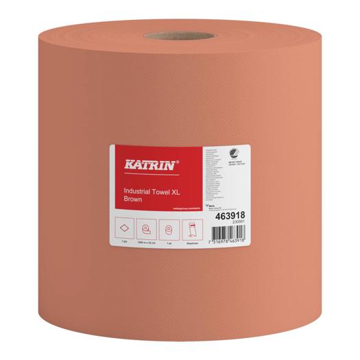 Katrin Industrial Wipes Roll Large 1000 metre 1-Ply Brown