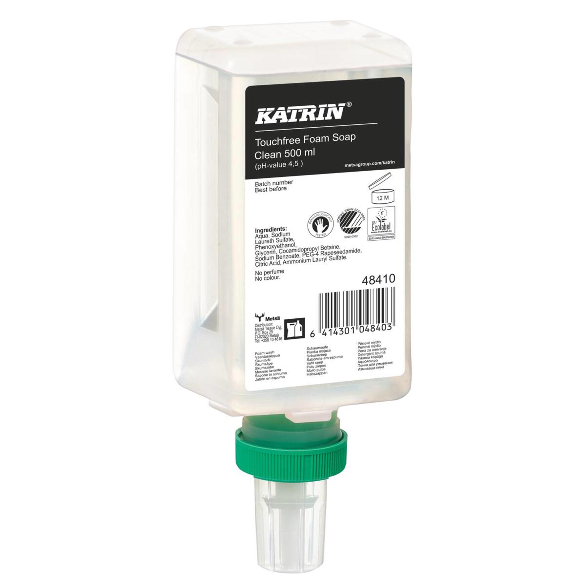 48410-Katrin Clean Penové Mydlo pre bezdotykové dávkovače 500 ml