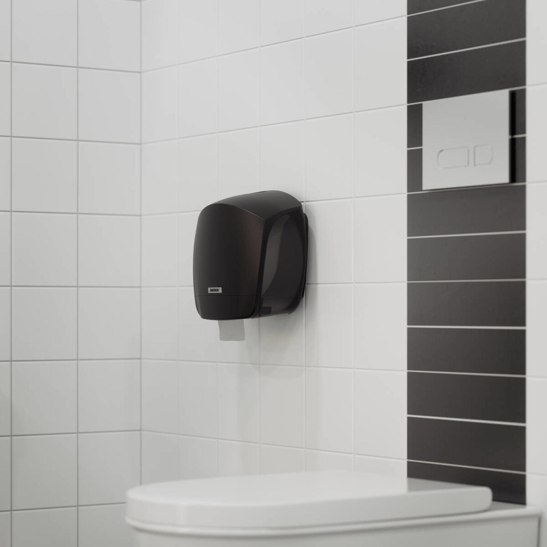 82155-Katrin Plastic Dispenser Small For Jumbo Toilet Paper Roll, Black-4