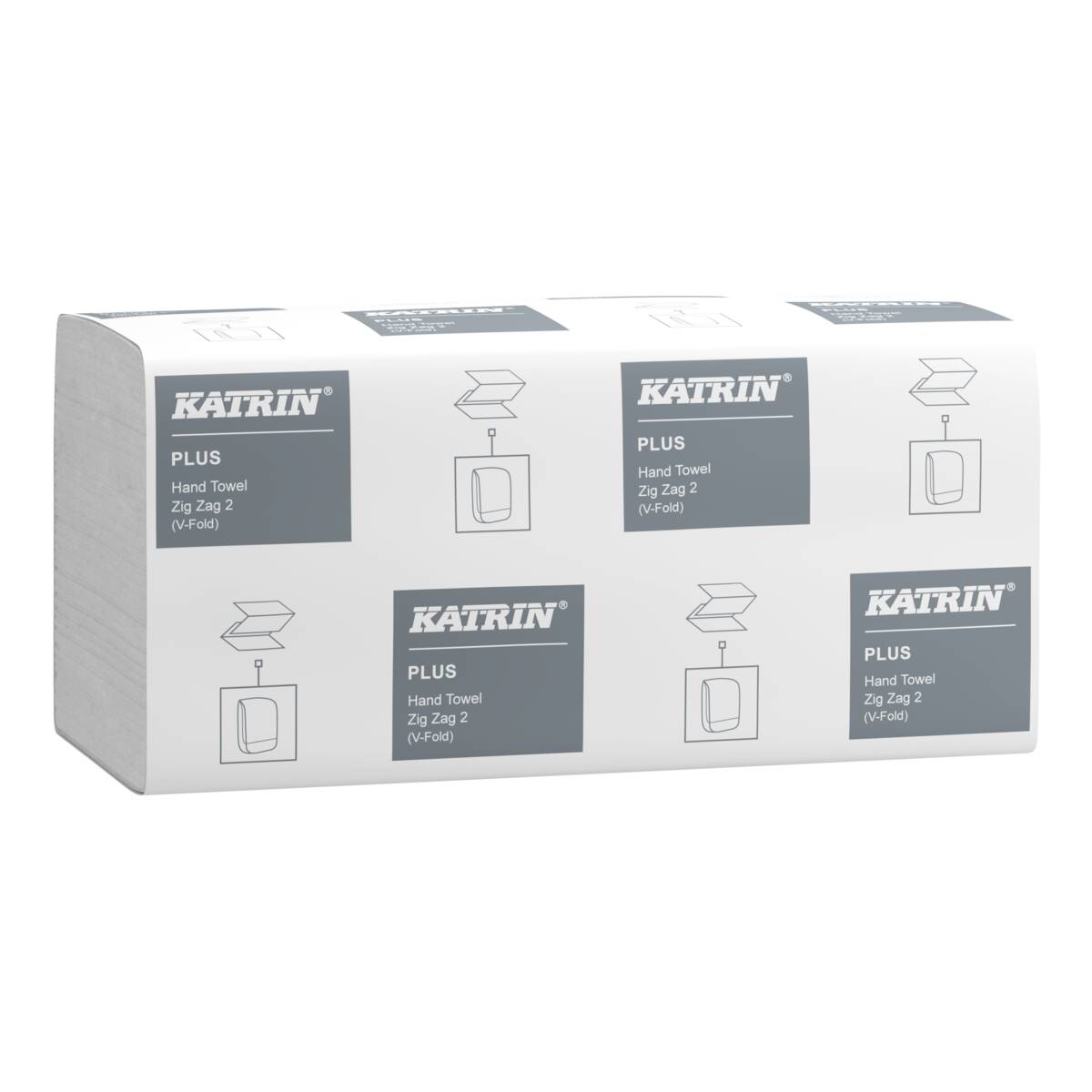 35311 Katrin Plus V-fold Paper Towels Zig Zag 200 Sheets 2-Ply