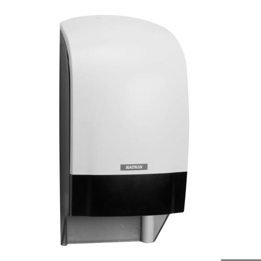 Katrin Plastic Dispenser For System Toilet Paper Roll, White