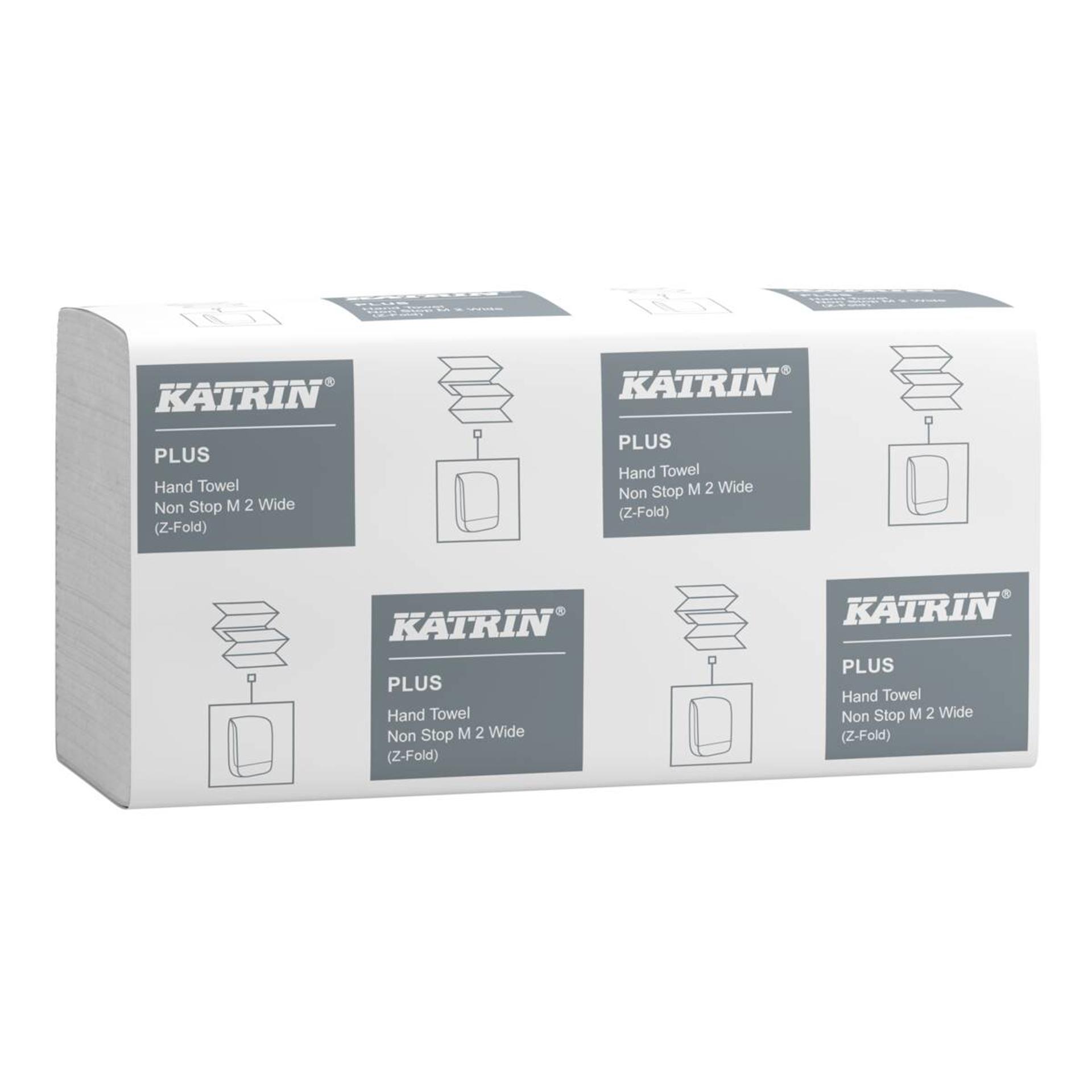 87150-Katrin Z-fold Paper Towels Non-Stop Wide 135 Sheets 2-Ply, Handy Pack-1