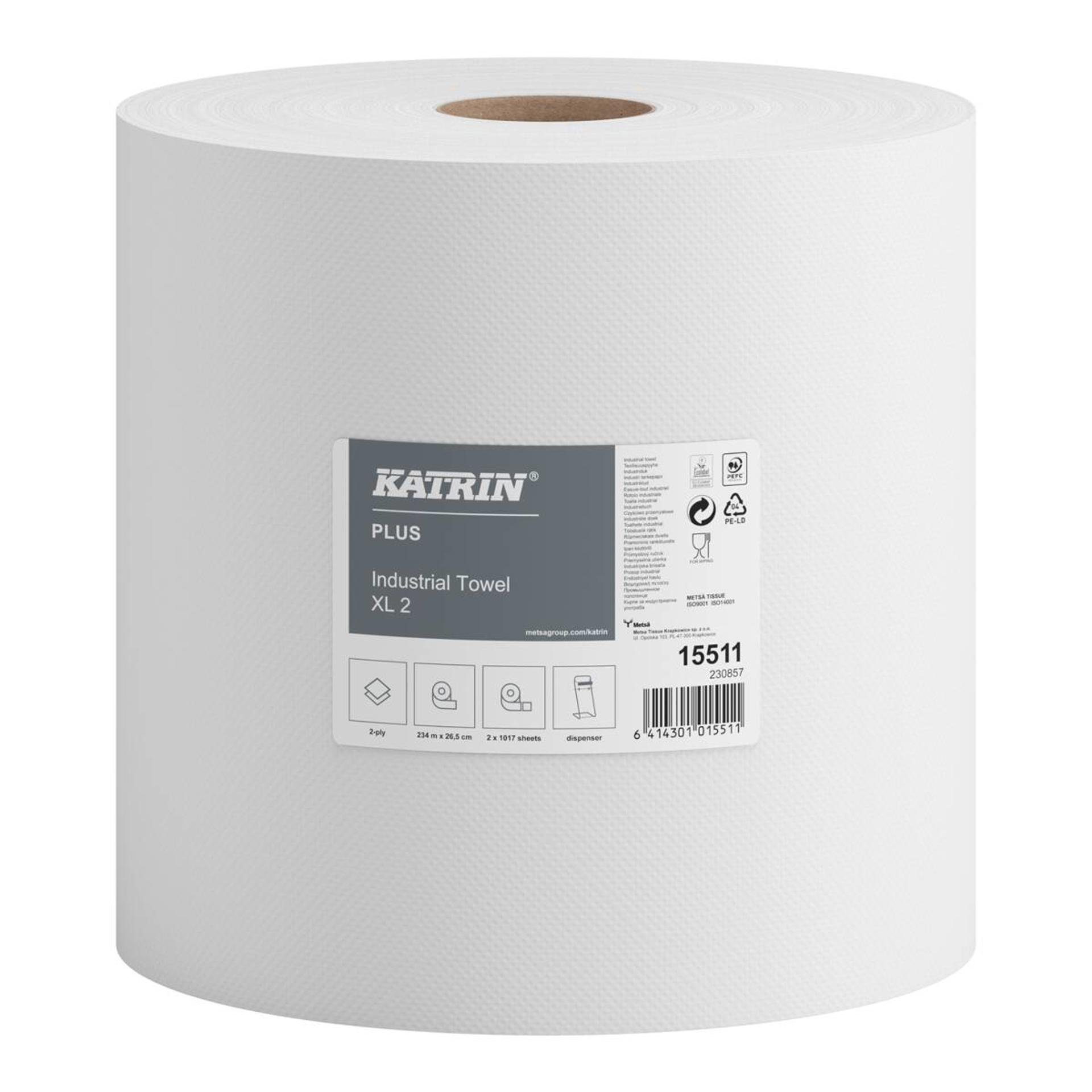 15511-Katrin Plus Industrial Wipes Roll Extra Large 234 Metres 2-Ply-1
