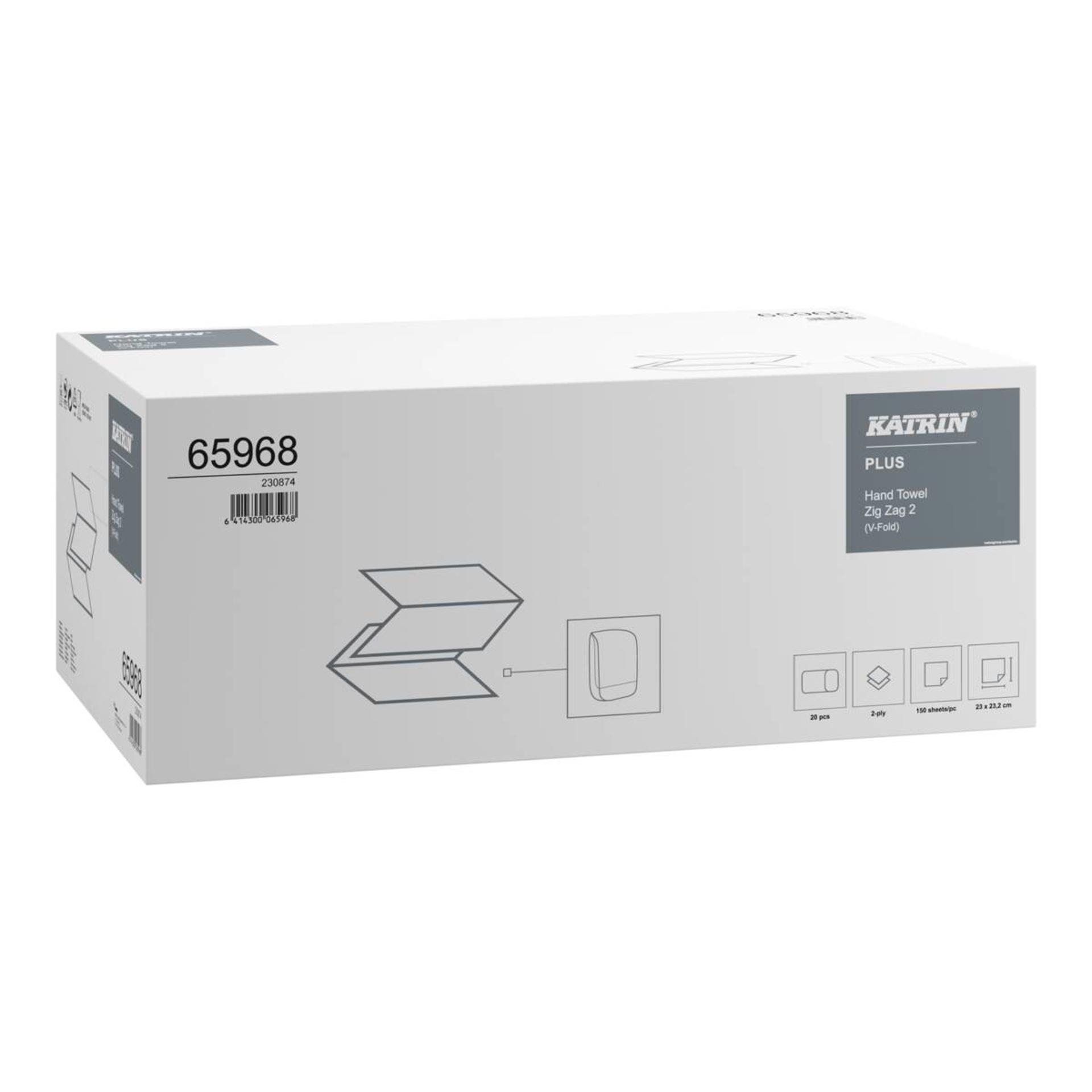 65968-Katrin Pappershandduk V-vikt Zig Zag 150 Ark 2-Lagers-4