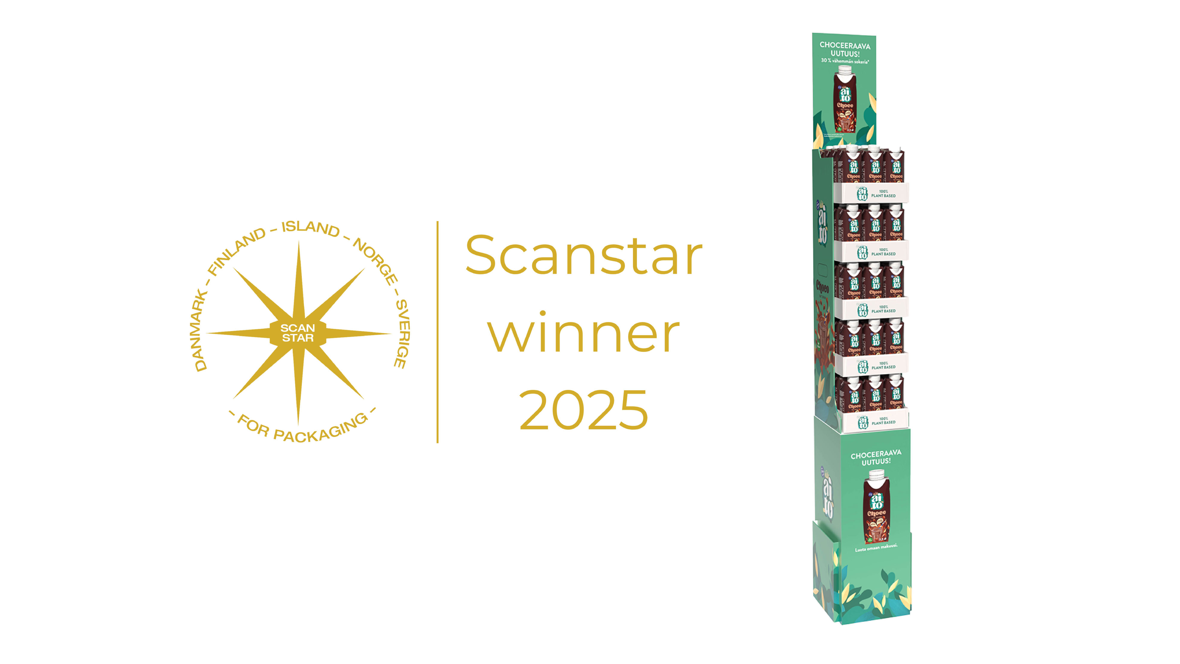 Adara Pakkauksen ja Fazerin display voitti ScanStar-palkinnon – pinnassa käytettiin Metsä Boardin laineria