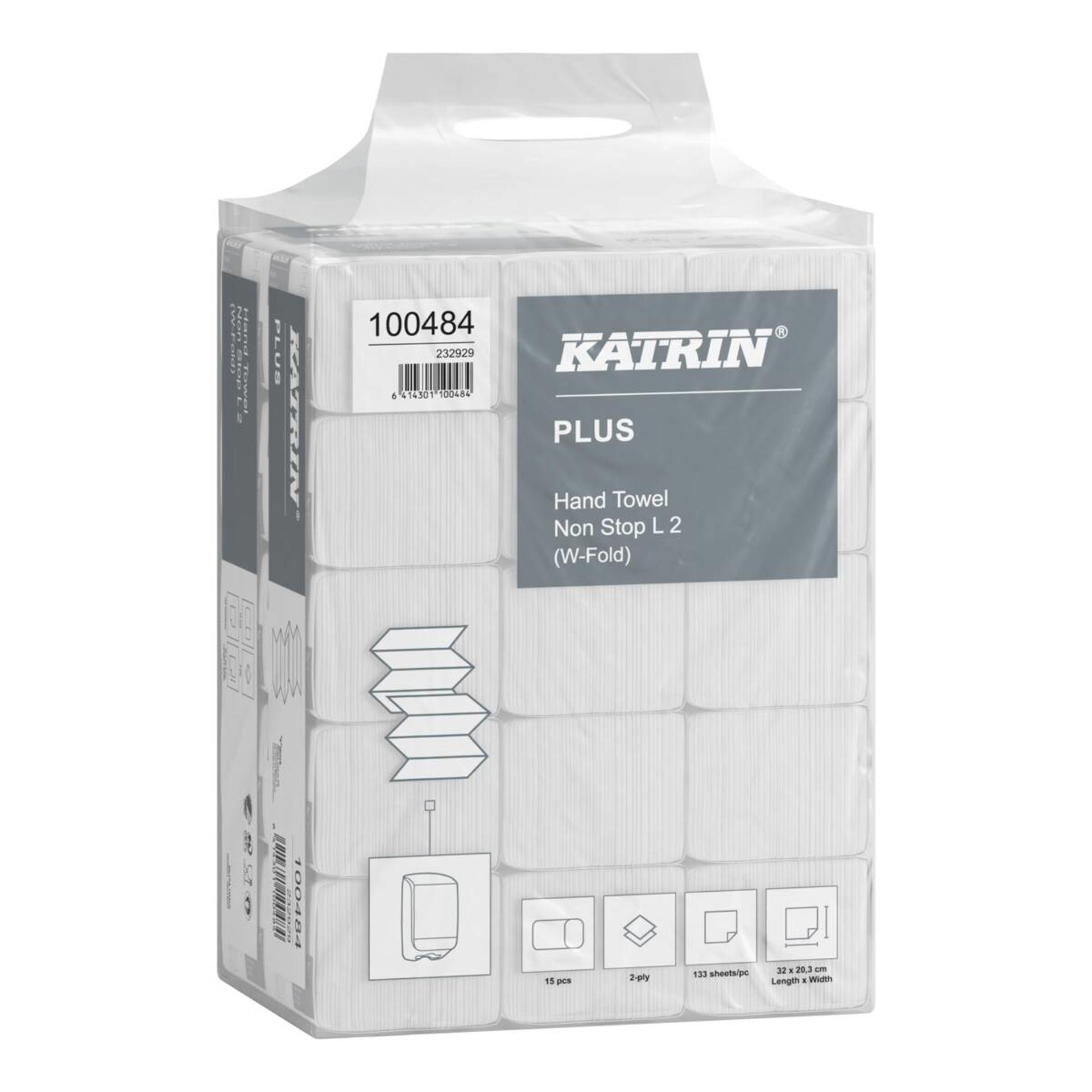 100484-Katrin W-Falz Falthandtücher Non Stop L Wide 133 Blatt 2-lagig, Handy Pack-3