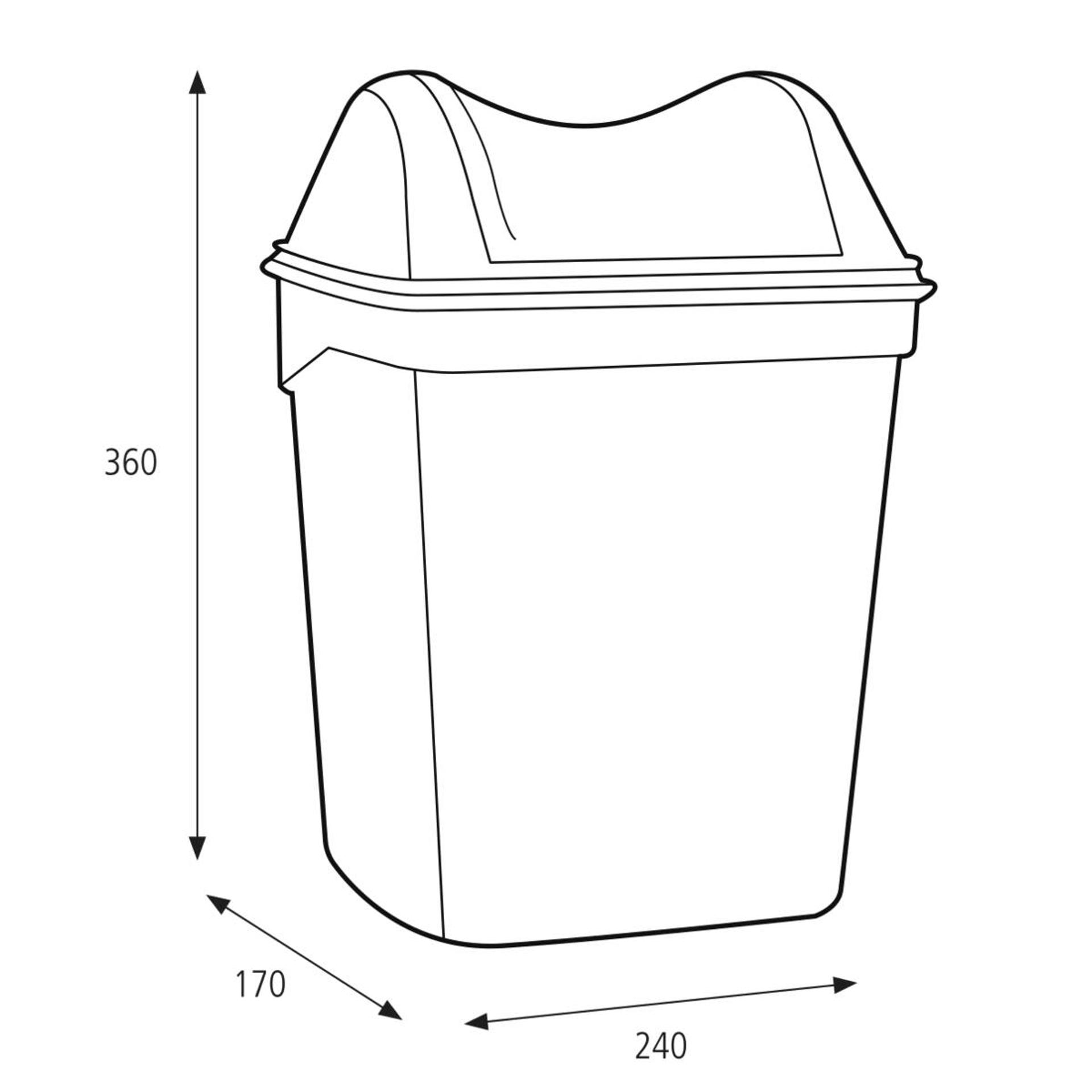 91851-Katrin Plastic Bin 8 Litre For Sanitary Hygiene, White-2