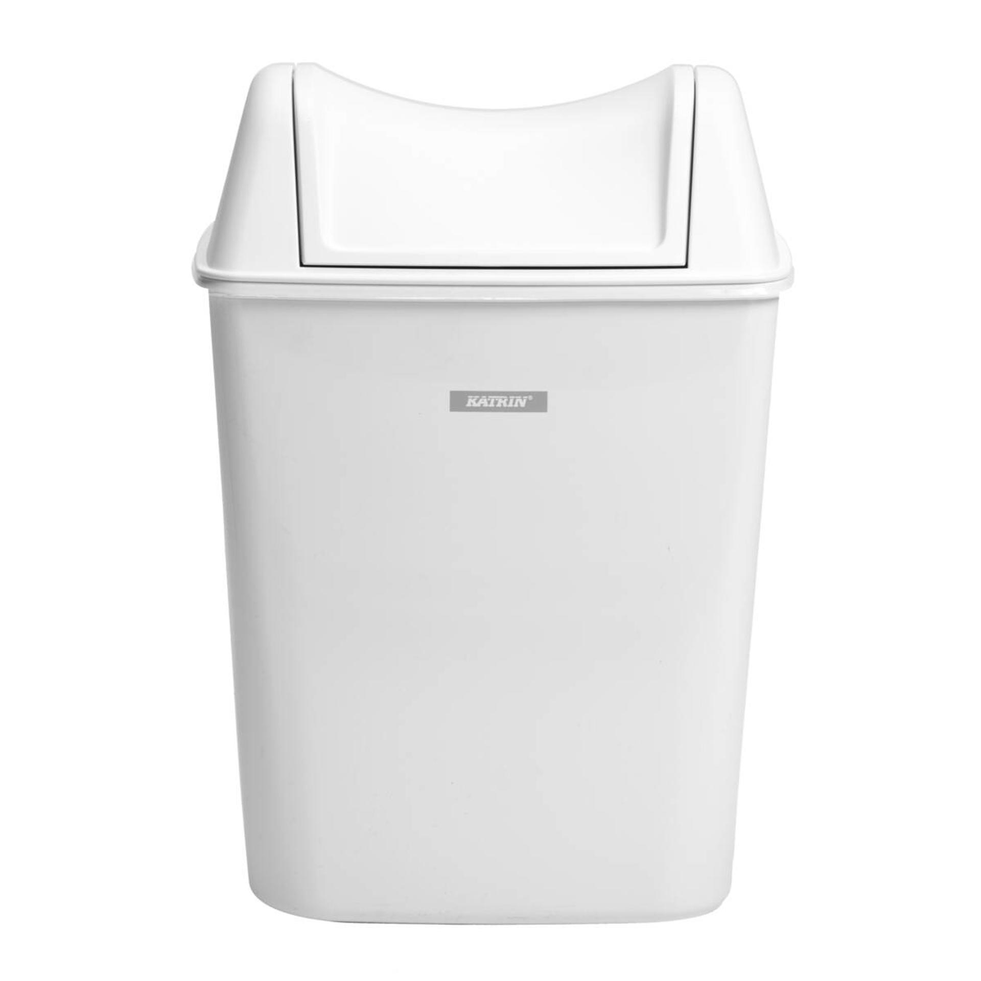 91851-Katrin Plastic Bin 8 Litre For Sanitary Hygiene, White-3