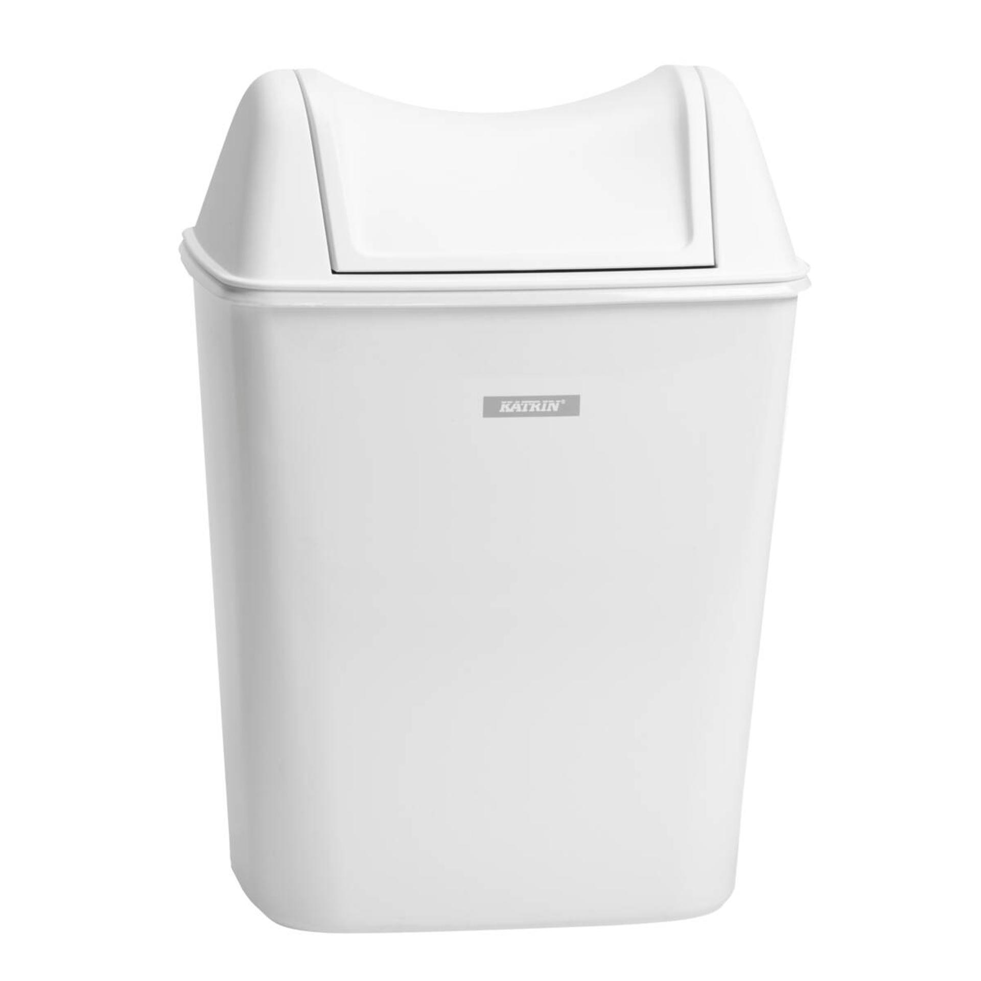 91851-Katrin Plastic Bin 8 Litre For Sanitary Hygiene, White-1
