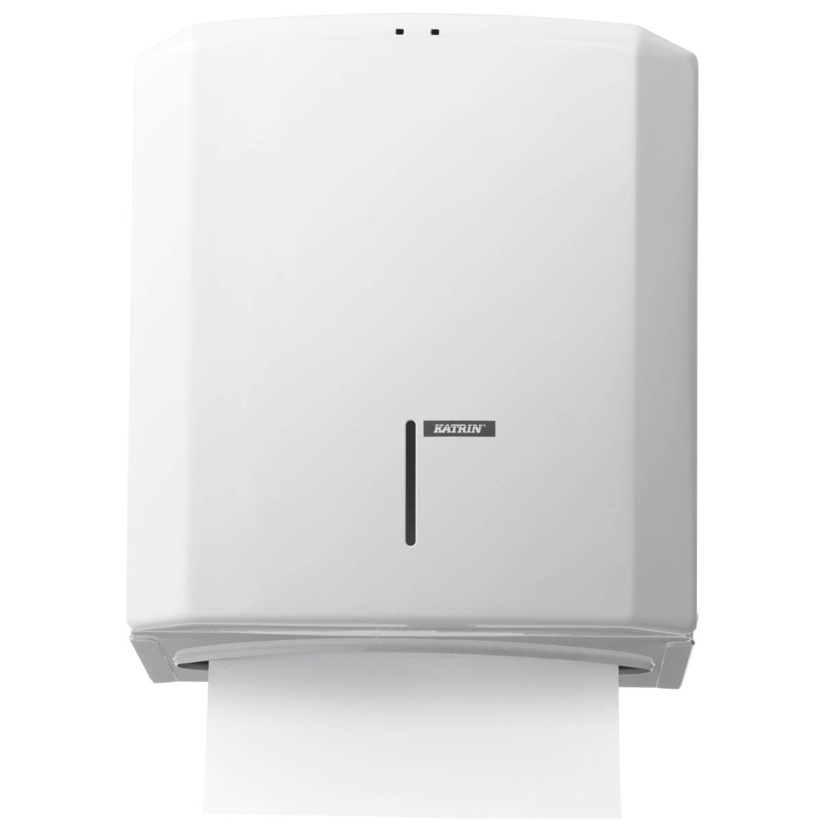 988113 Katrin Metal Dispenser Medium For Paper Hand Towels, White