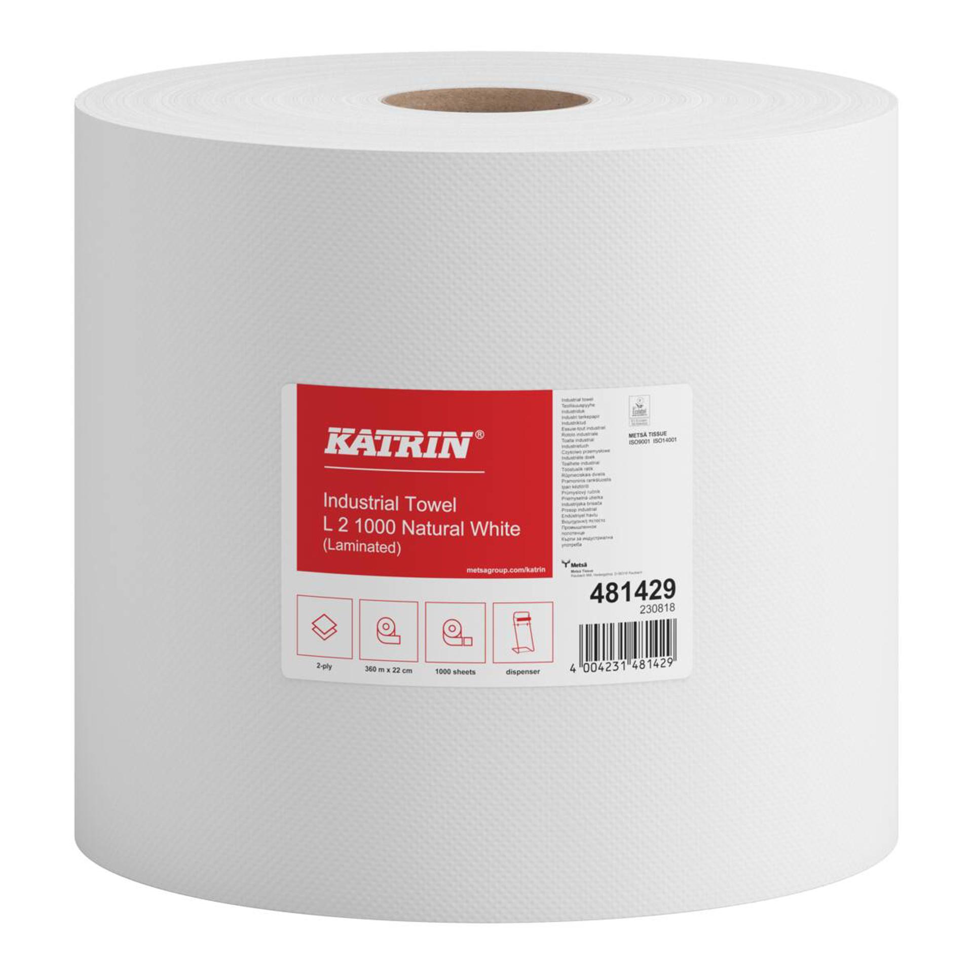 481429-Katrin Industritorkpapper Large 1000 Ark 2-Lagers-1