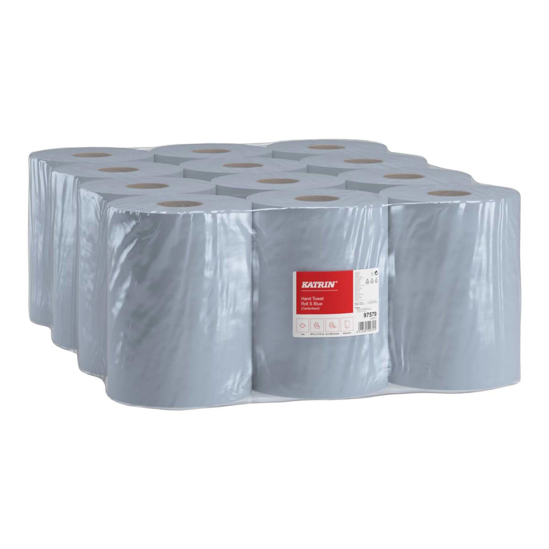 97579-Katrin Centrefeed Roll Small 100 Metres 1-Ply, Blue-2