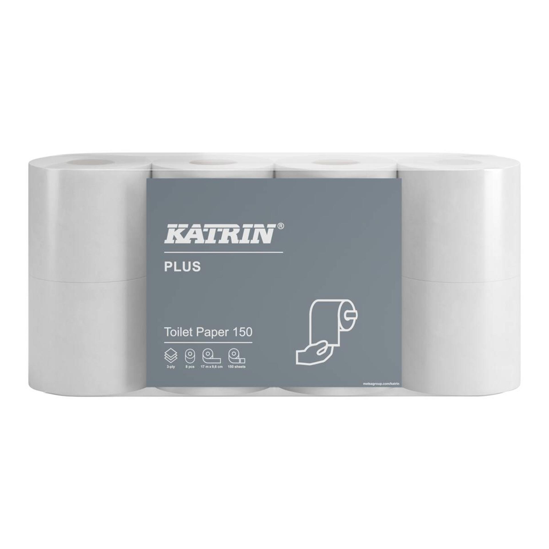 16525-Katrin Plus Wc-paperi 150, Valkoinen-1