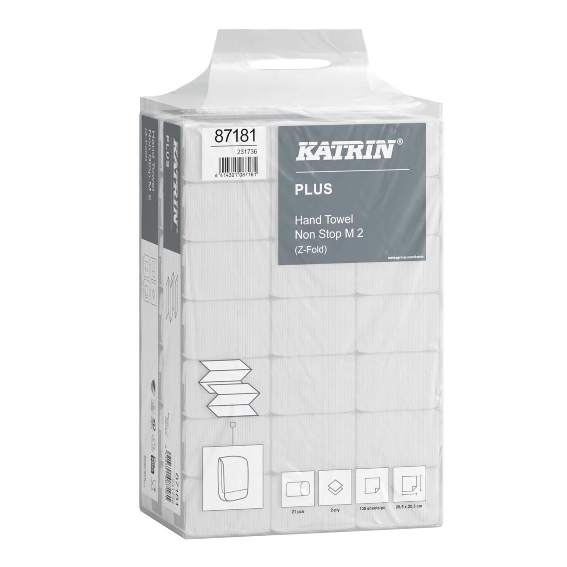 87181-Katrin Plus Z-fold Paper Towels Non-Stop Medium 135 Sheets 2-Ply, Handy Pack-3