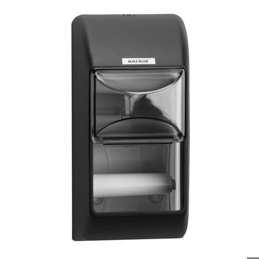 Katrin Plastic Dispenser For 2 Toilet Paper Rolls, Black
