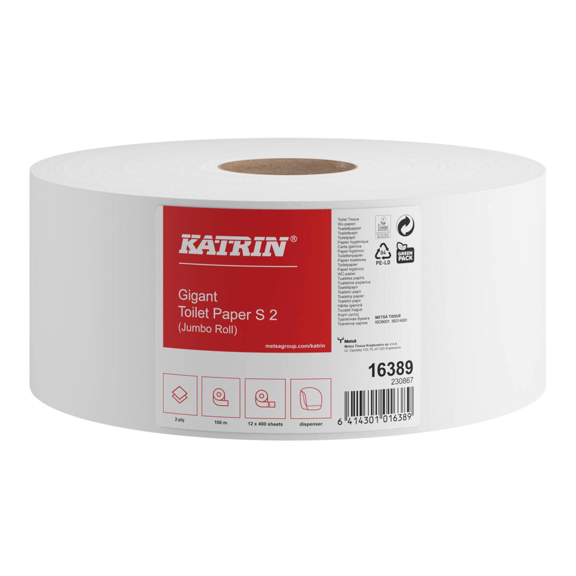 16389-Katrin Jumbo Toilettenpapierrolle S 100 m-1