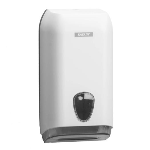 Katrin Plastic Dispenser For Folded Toilet Paper, White