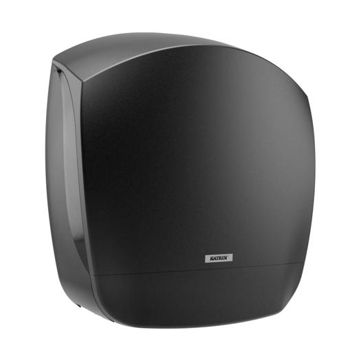 Katrin Plastic Dispenser Large For Jumbo Toilet Paper Roll, Black