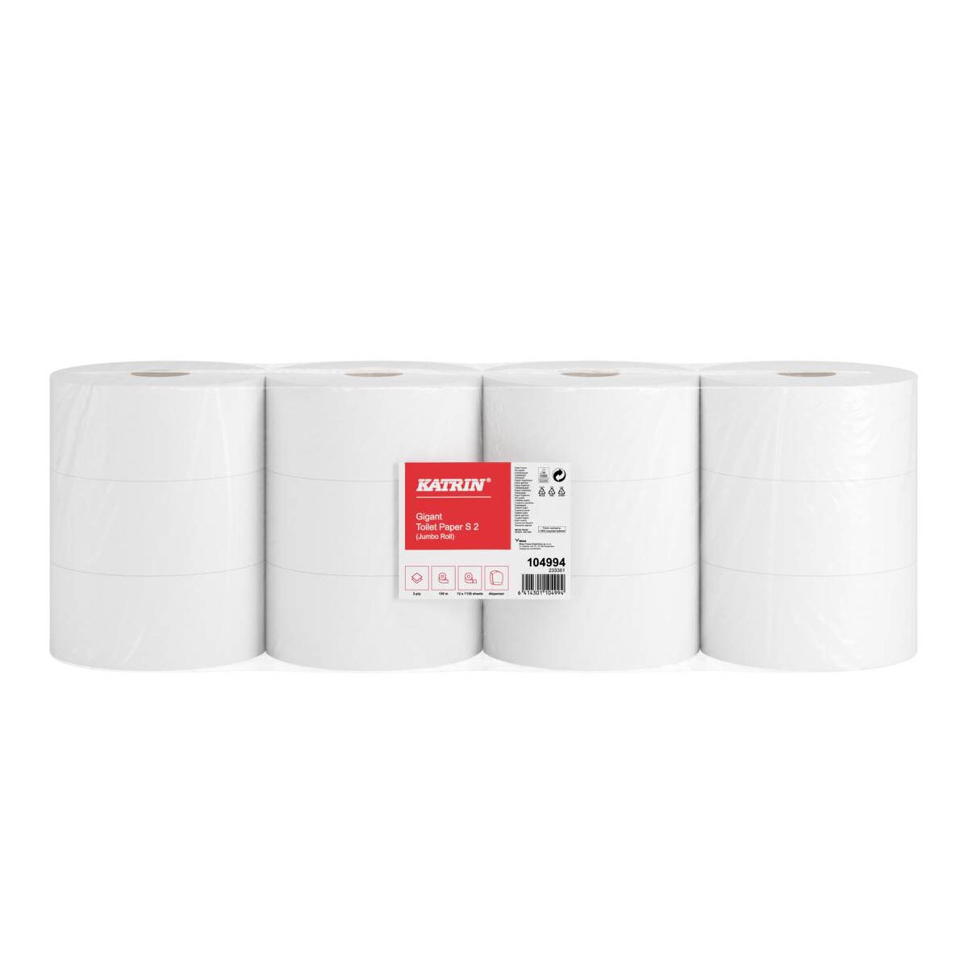 104994-Katrin Jumbo Toilet Paper Roll Small 130 Metres 2-ply-2