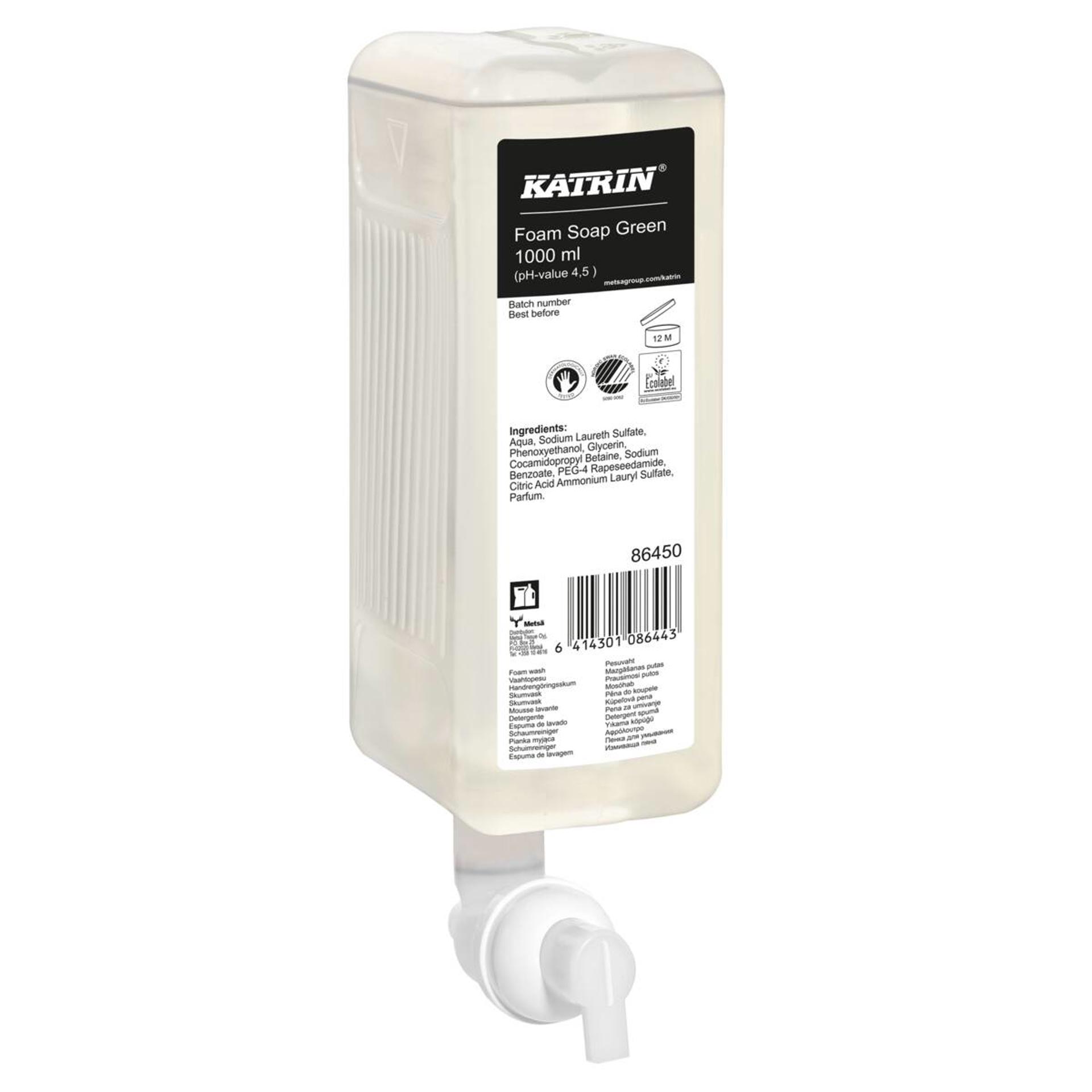 86450-Katrin Commercial Hand Wash Foam 1000 ml, Green