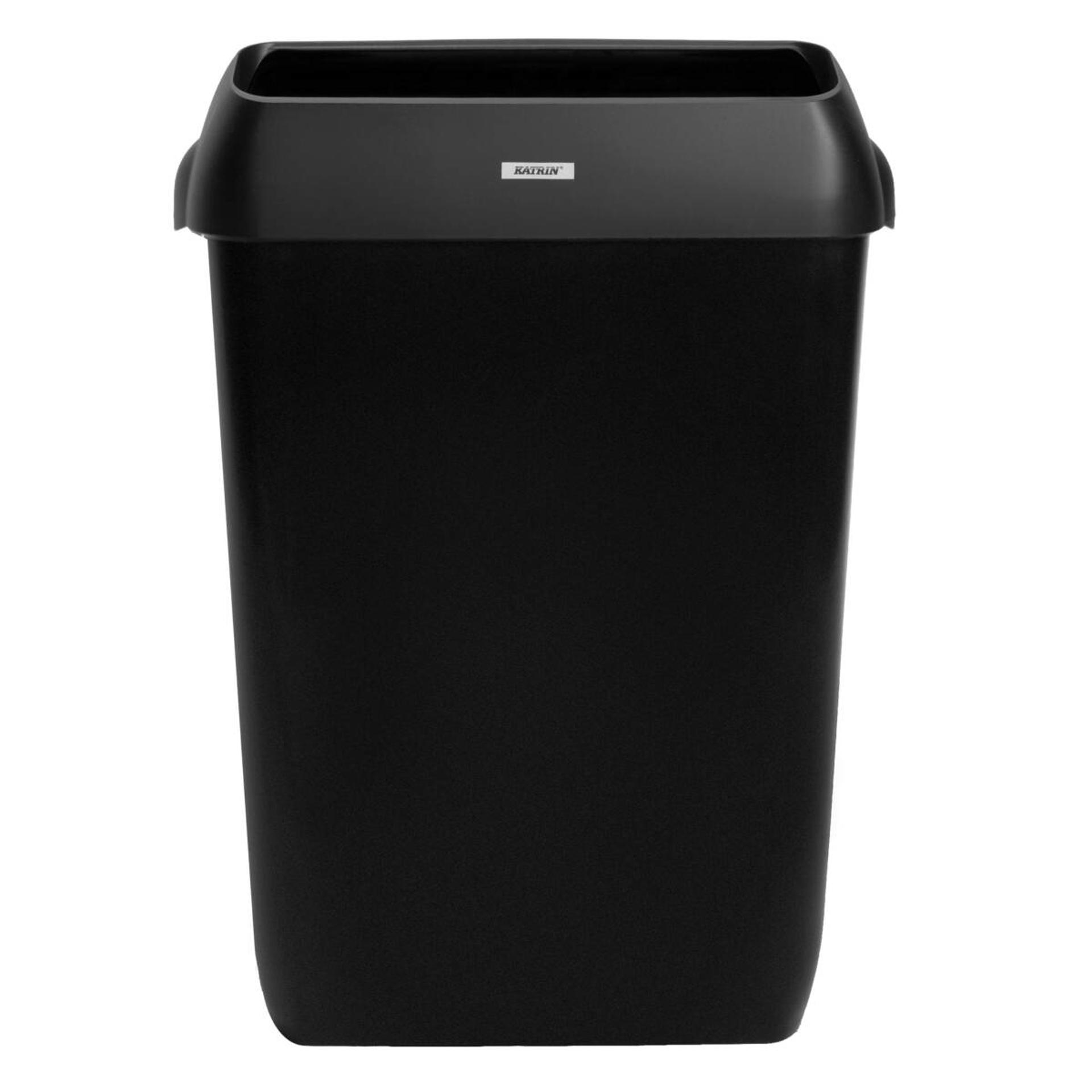 92285-Katrin Plastic Bin 50 Litre With Lid For Waste, Black-3