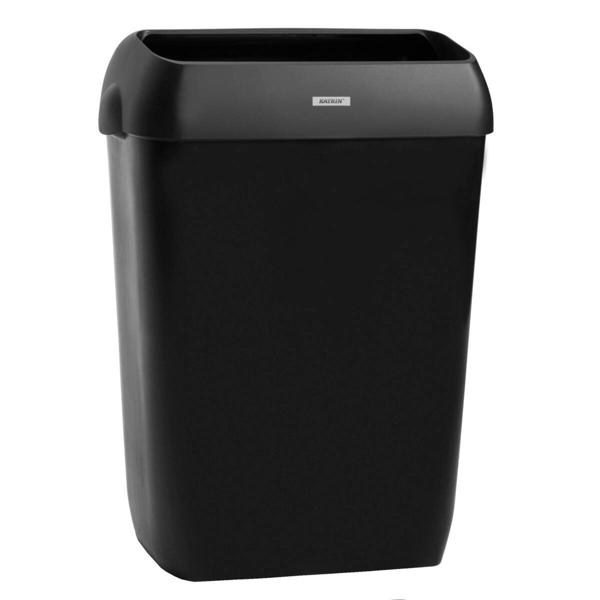 92285-Katrin Plastic Bin 50 Litre With Lid For Waste, Black-1