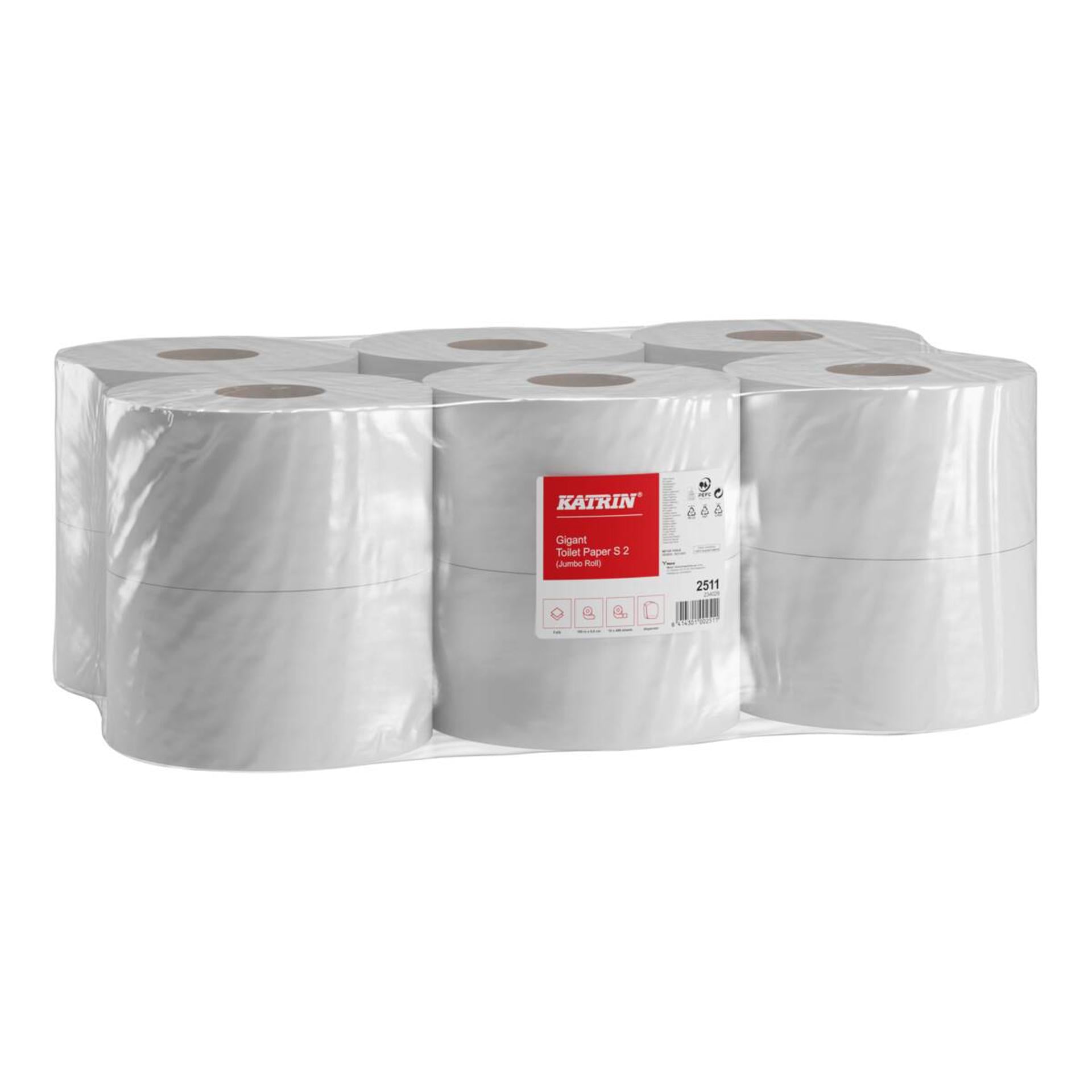 2511-Katrin Jumbo Toilet Paper Roll Small 100 Metres 2-Ply-3