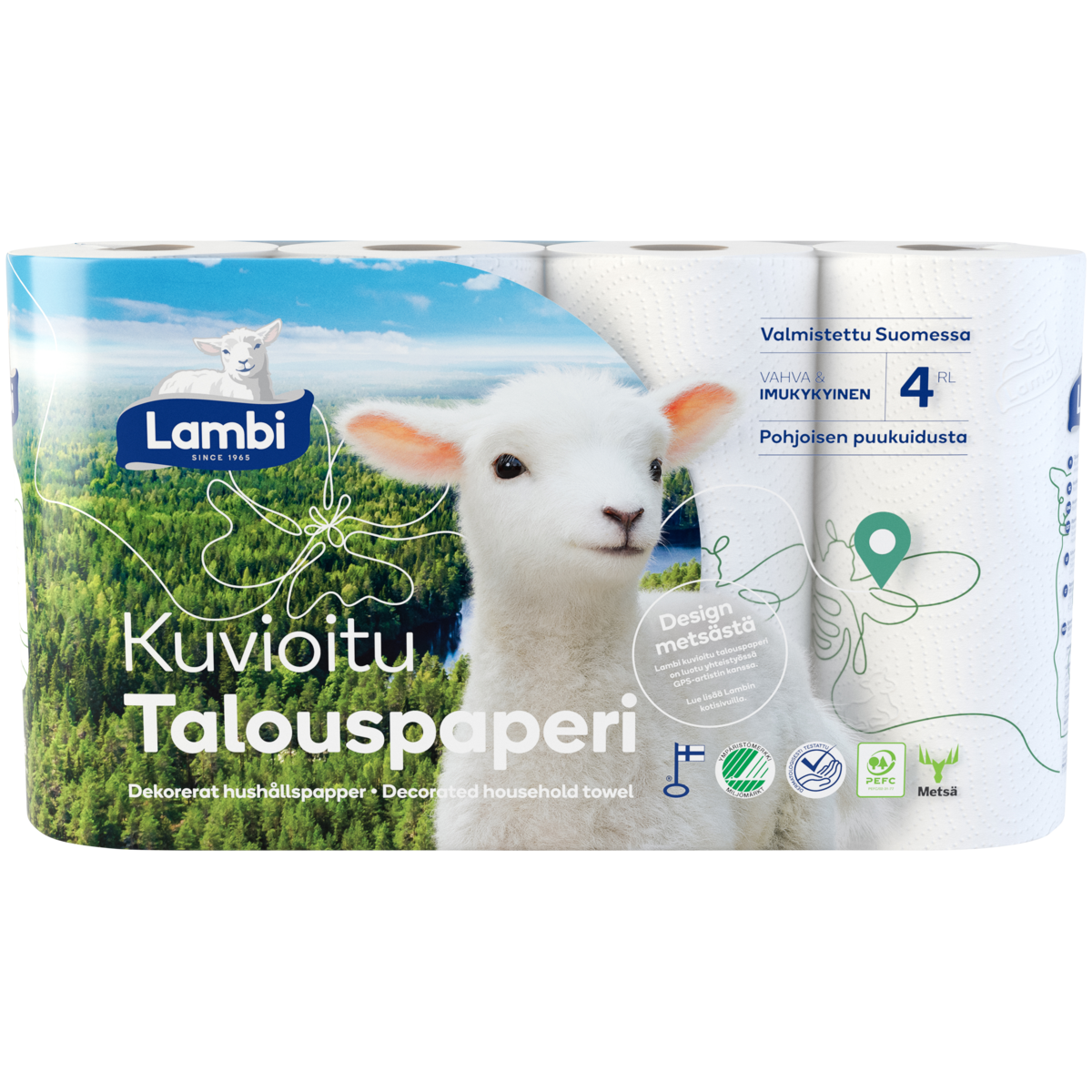 Lambi kuvioitu talouspaperi