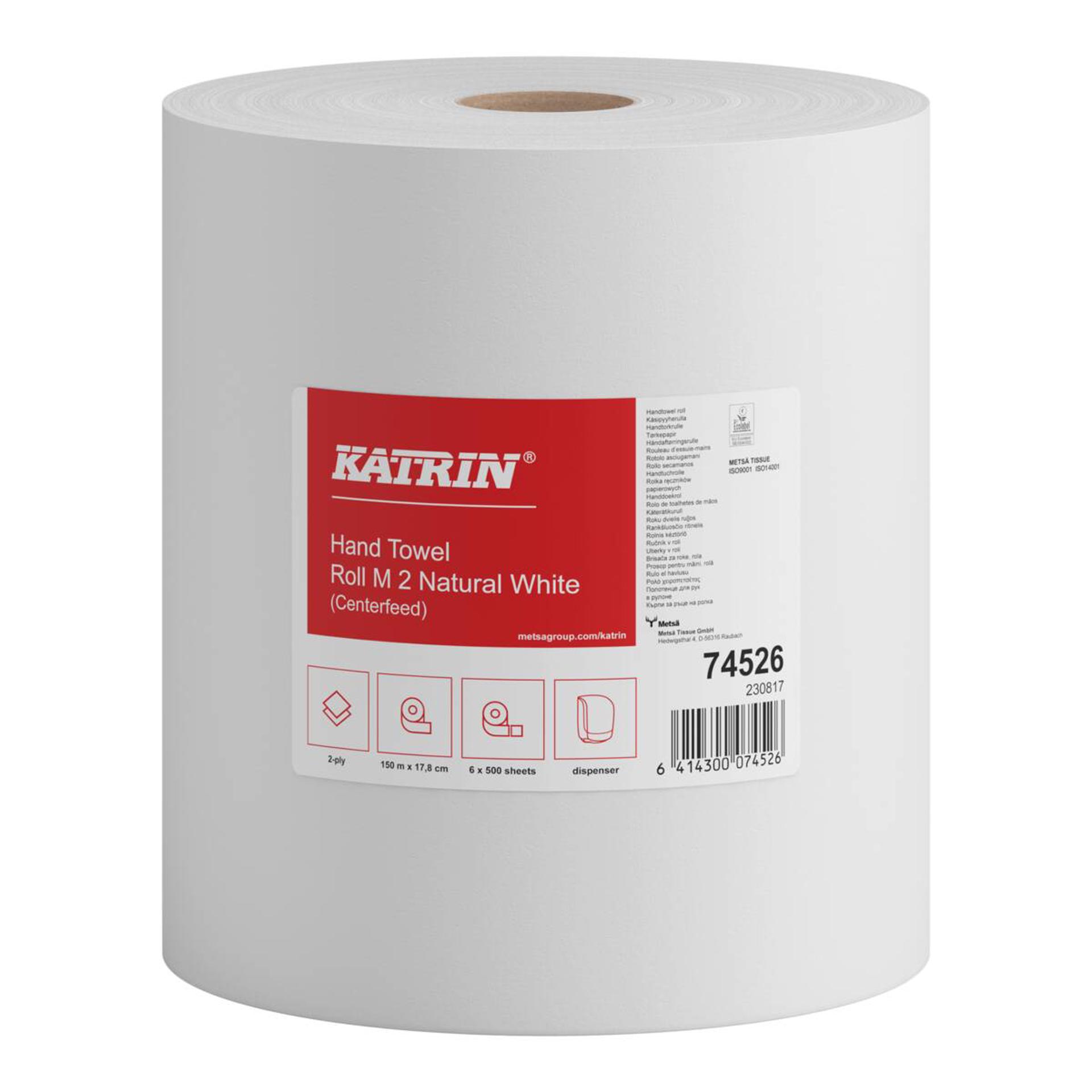 74526-Katrin Centrefeed Roll Medium 500 Sheets 2-Ply-1