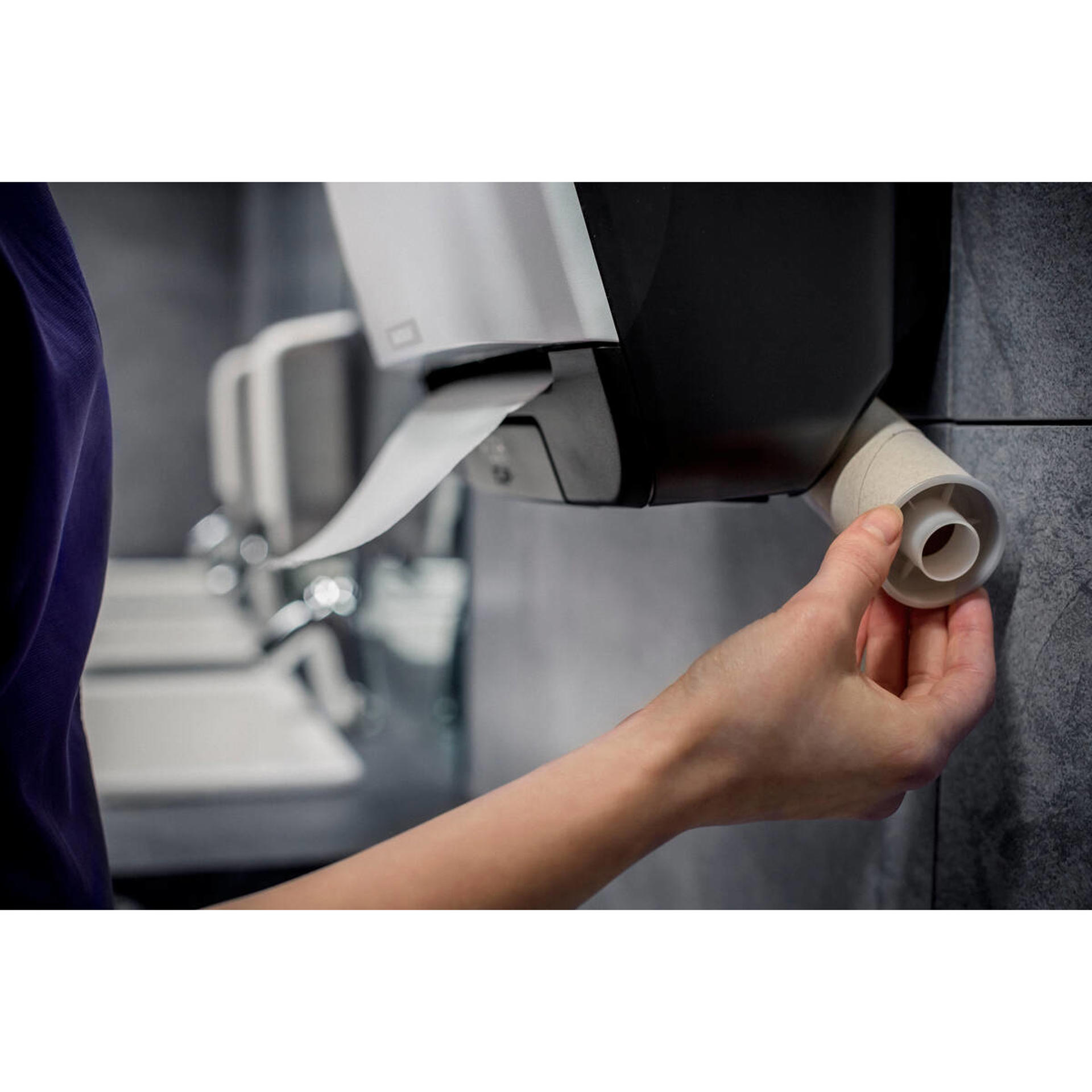 90045-Katrin Plastdispenser för System Torkrullar, Vit-2