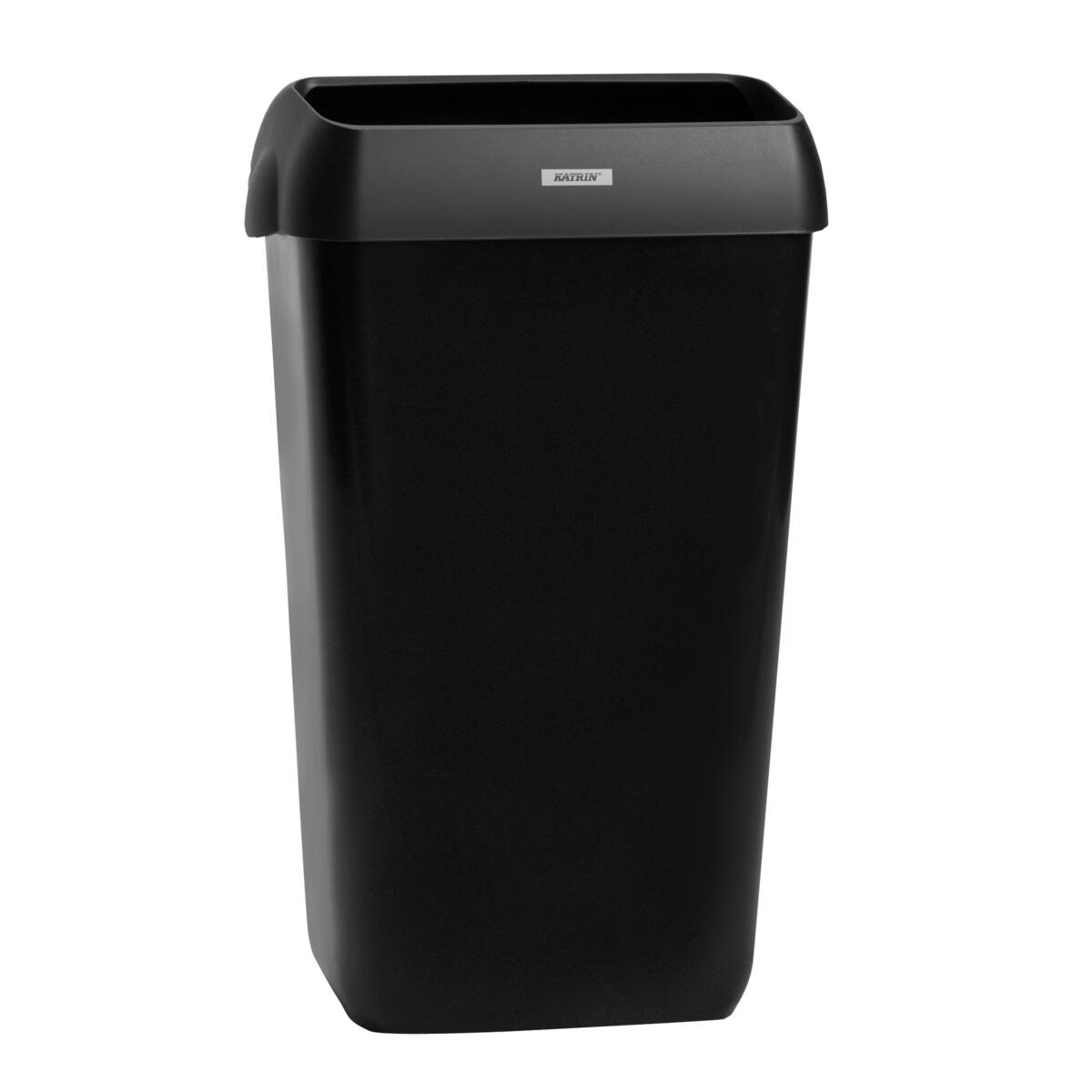 92261 Katrin Plastic Bin 25 Litre With Lid For Waste, Black