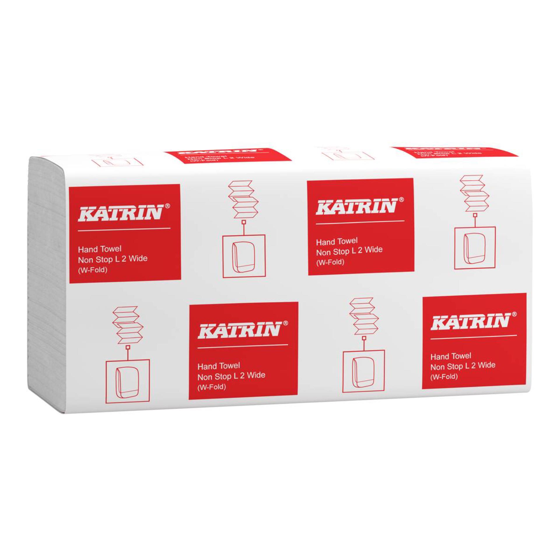 61549-Katrin W-Falz Falthandtücher Non Stop L Wide 120 Blatt 2-lagig, Handy Pack-1
