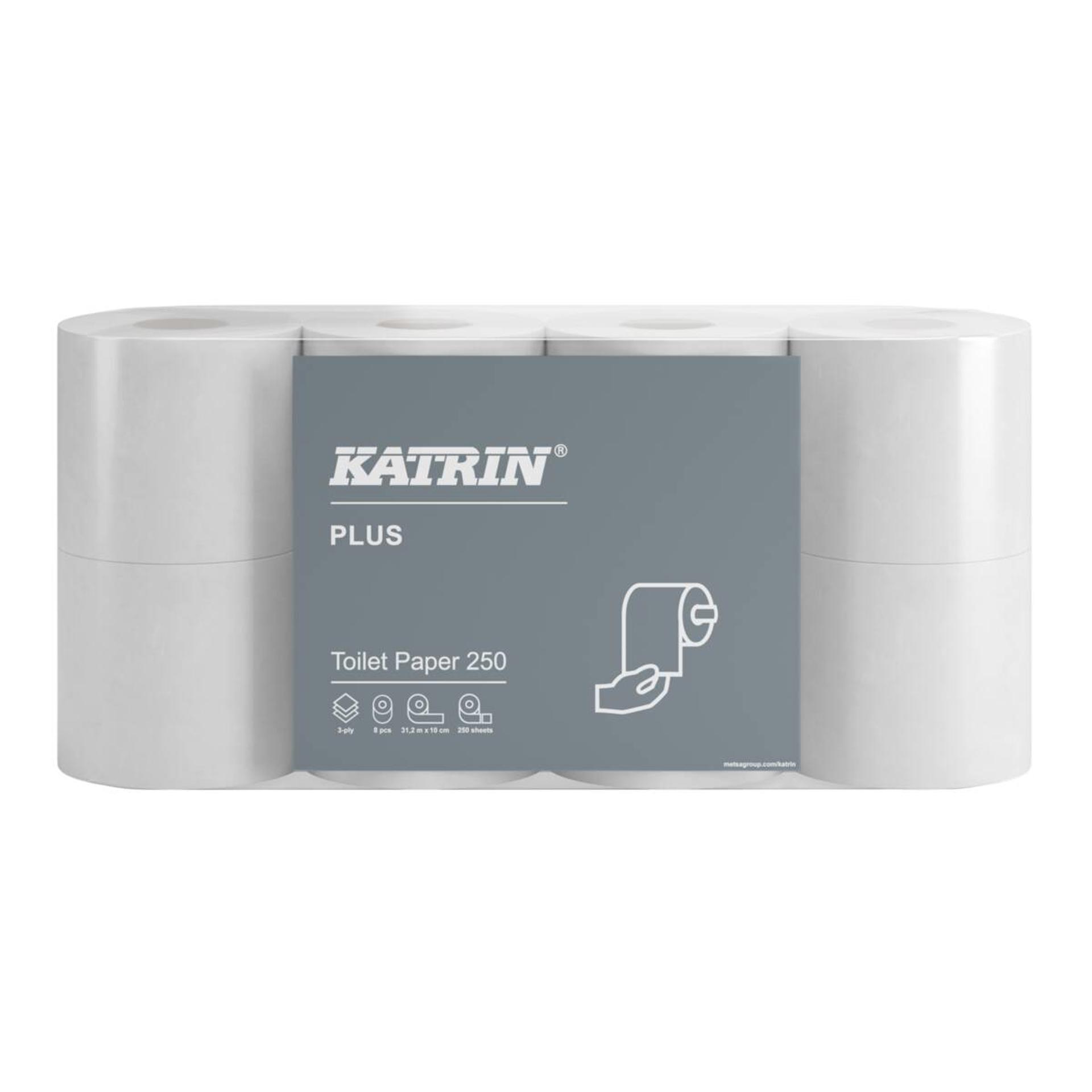 92970-Katrin Plus Toilet Paper Roll 250 Sheets 3-Ply-1