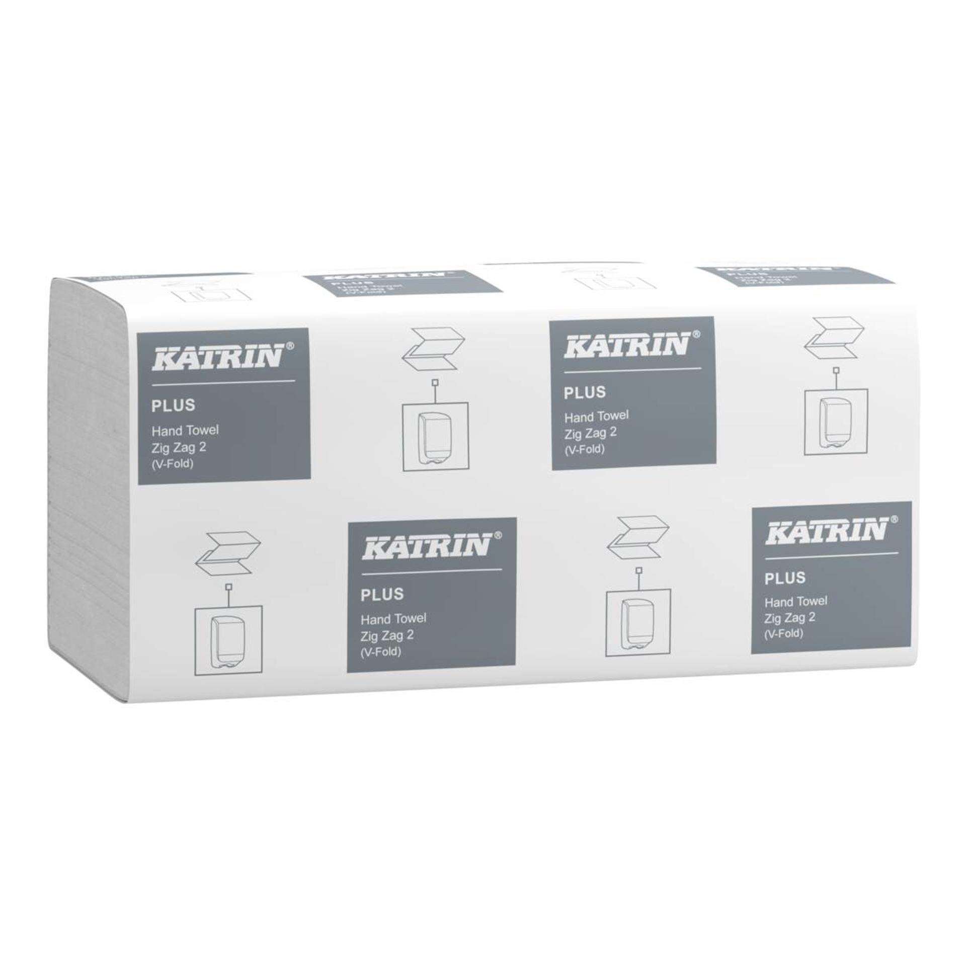 103560-Katrin Plus V-fold Paper Towels Zig Zag 200 Sheets 2-Ply, Handy Pack-1
