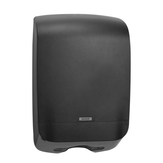 Katrin Plastic Dispenser Medium For Paper Hand Towels Folded, Black