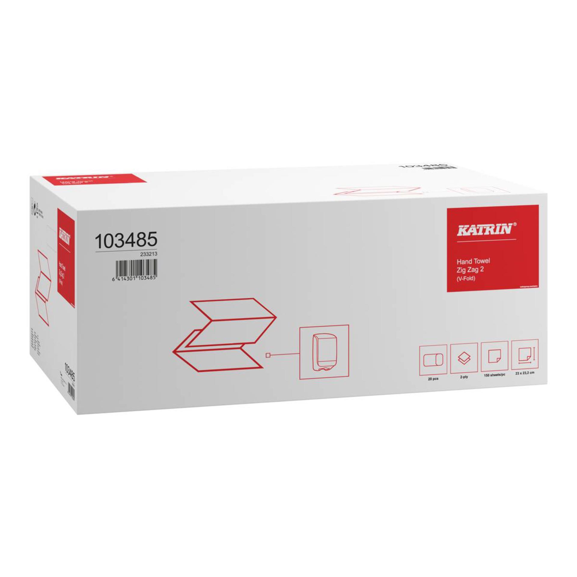 103485-Katrin V-fold Paper Towels Zig Zag 150 Sheets 2-ply-3