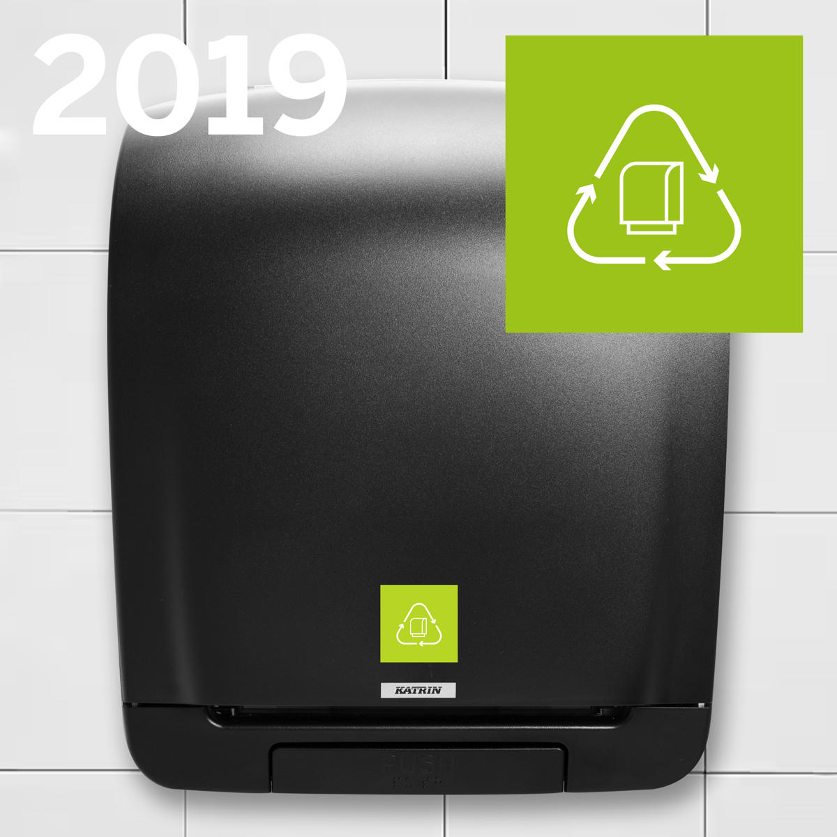Recycled plastic in our black dispensers