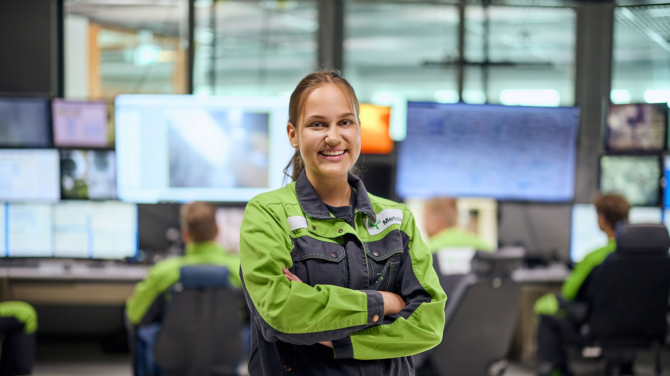 Rauma pulp mill control room