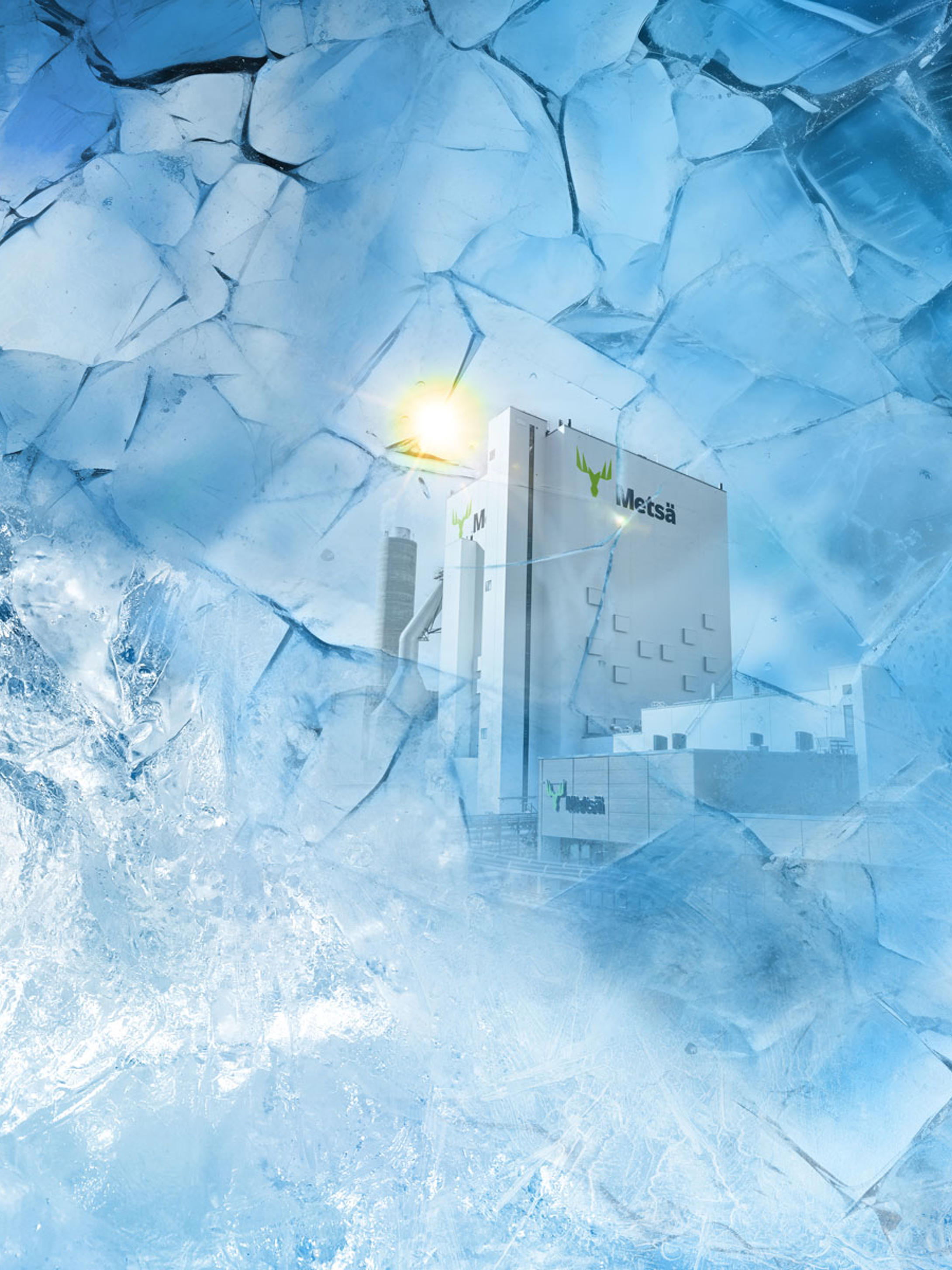 Kemi bioproduct mill covered in ice