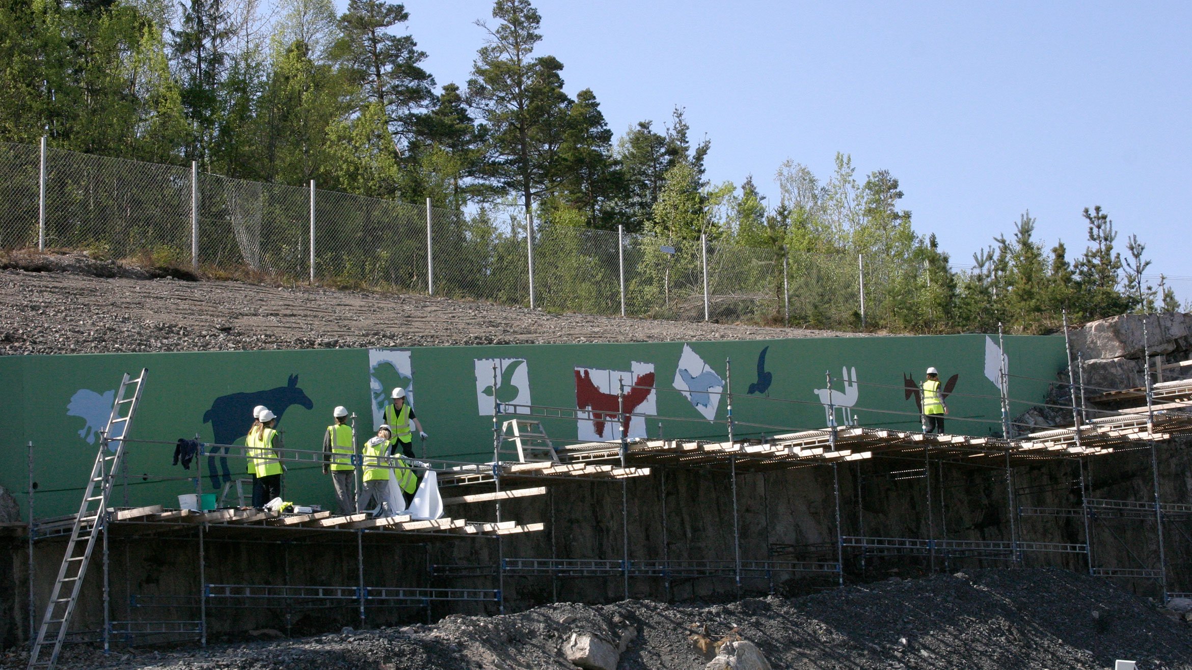 Kalliomaalauksen maalausta vuonna 2021