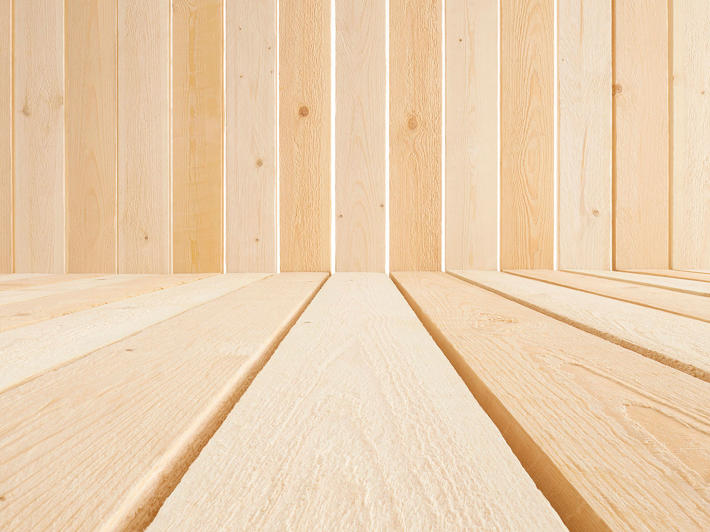 Sawn timber in closeup