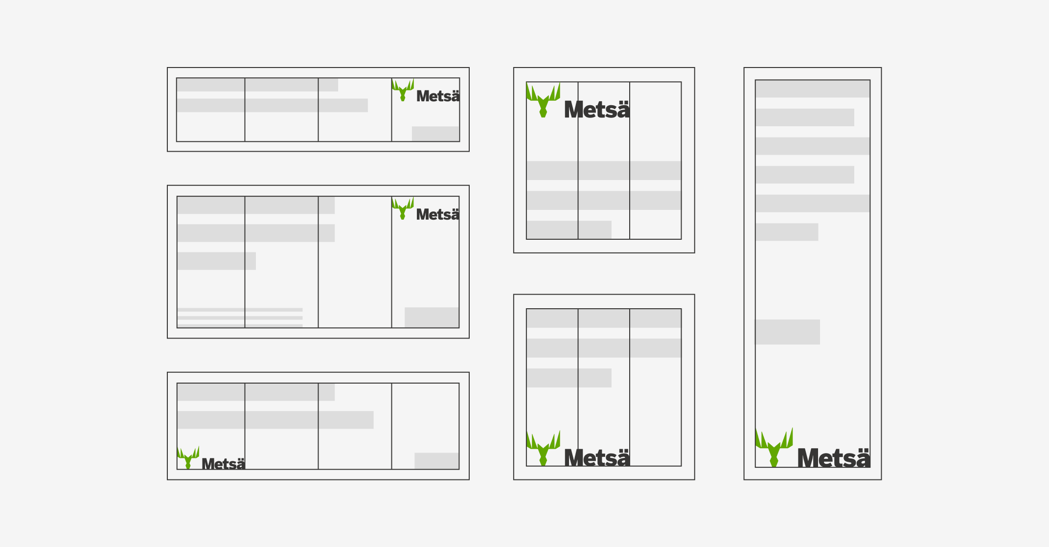 Various typical banner formats