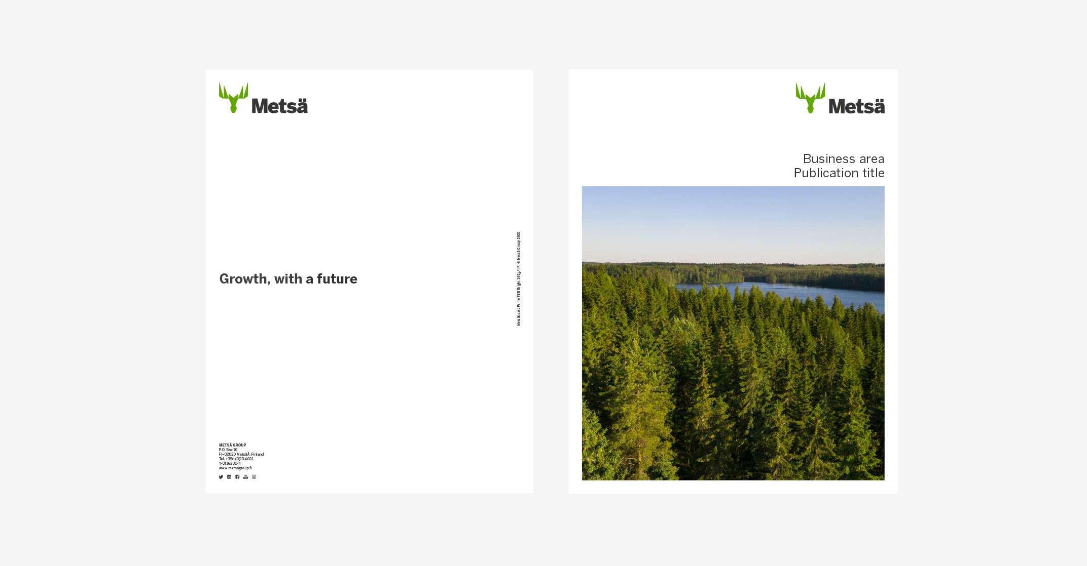 Example of a general publication back and front cover layout.
