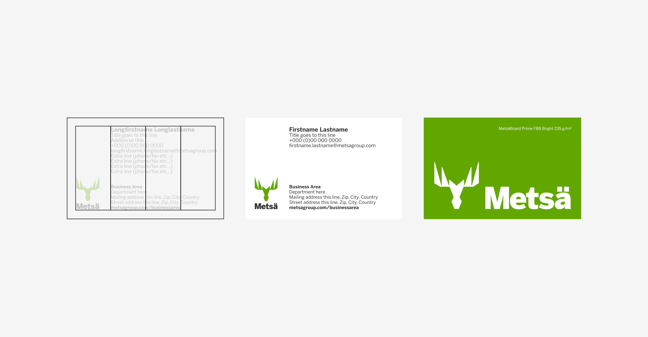 Business cards / grid wireframe, front and reverse side.