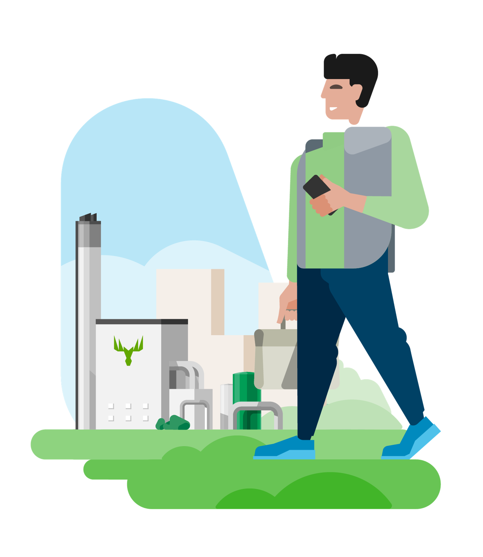 Man in the mill area
